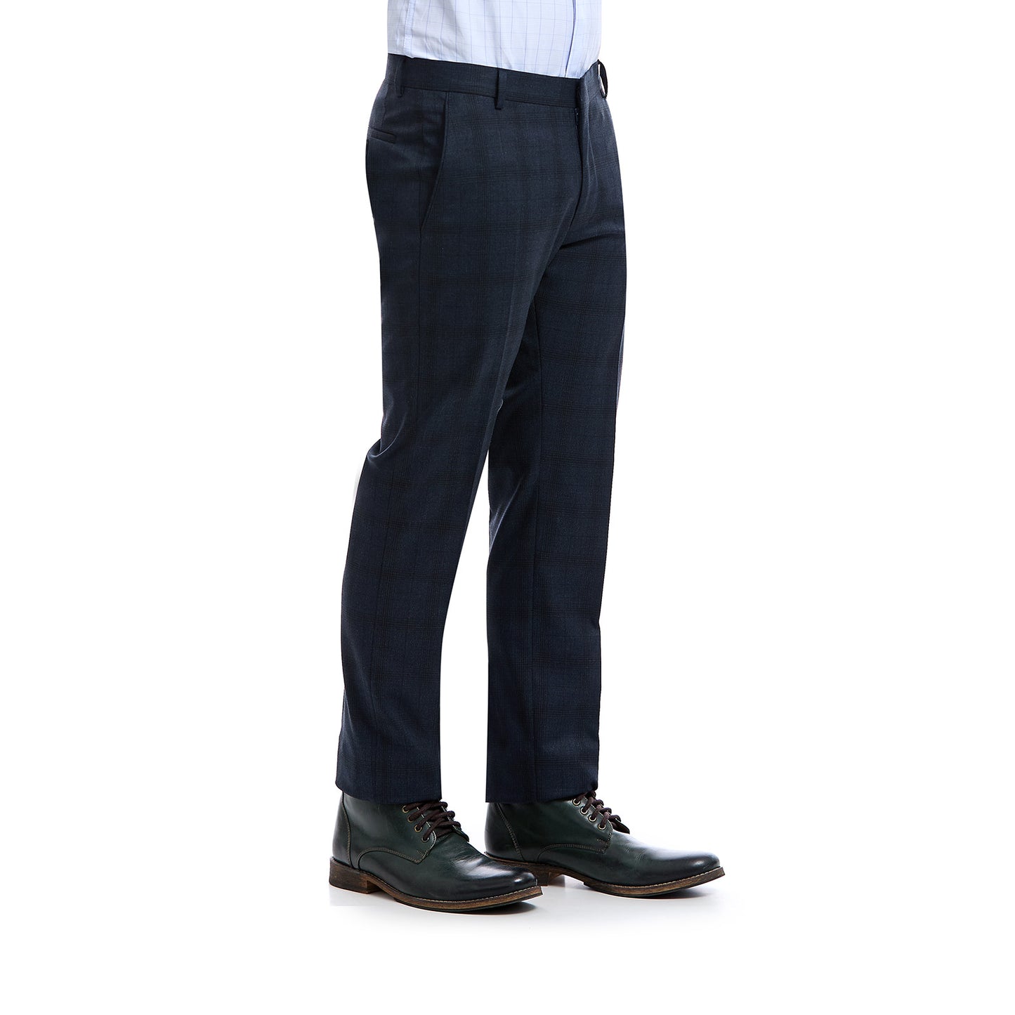 Pantalón Separates, en tejido a cuadros azul marino.