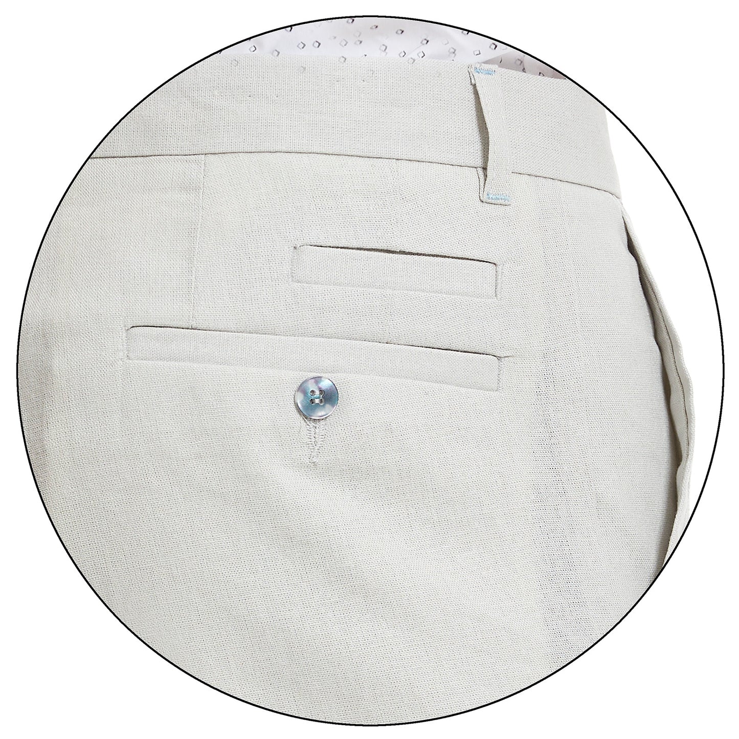 Pantalón de lino business casual en tejido liso Slim Fit