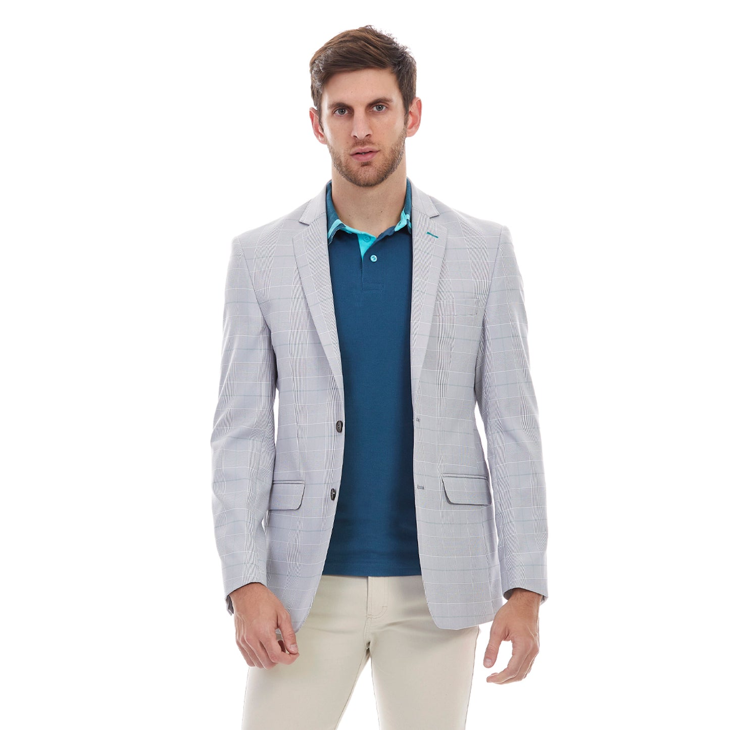 Saco casual en tejido a cuadros Slim Fit