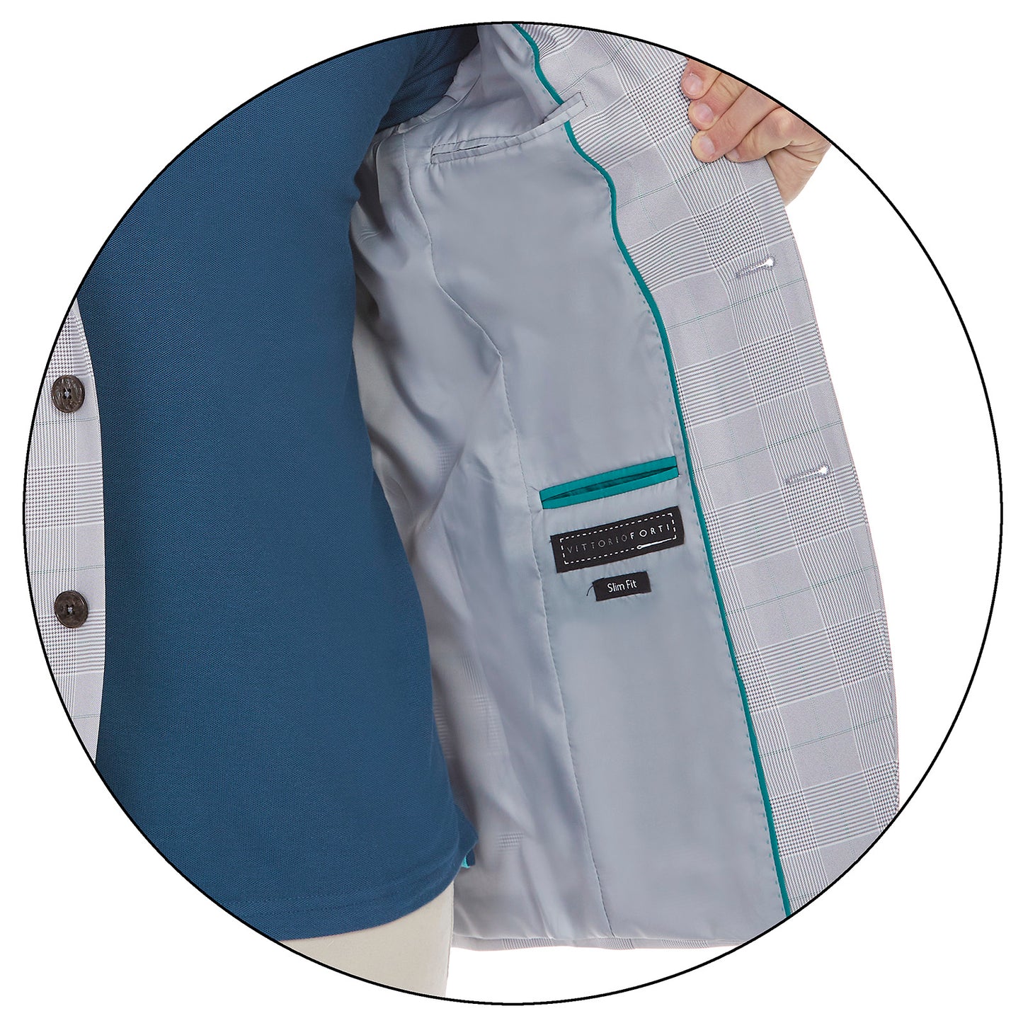 Saco casual en tejido a cuadros Slim Fit