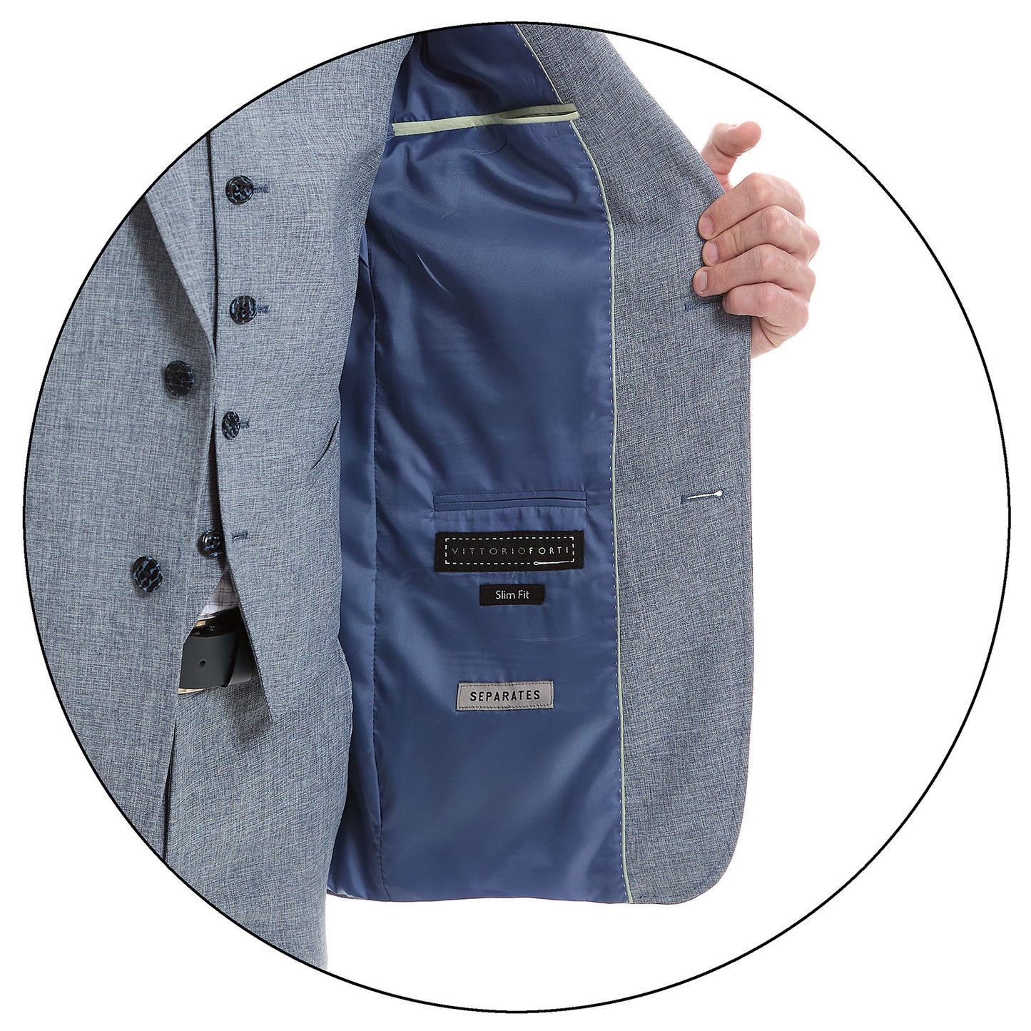 Saco Separates Slim Fit Vittorio Forti Liso 2 Botones