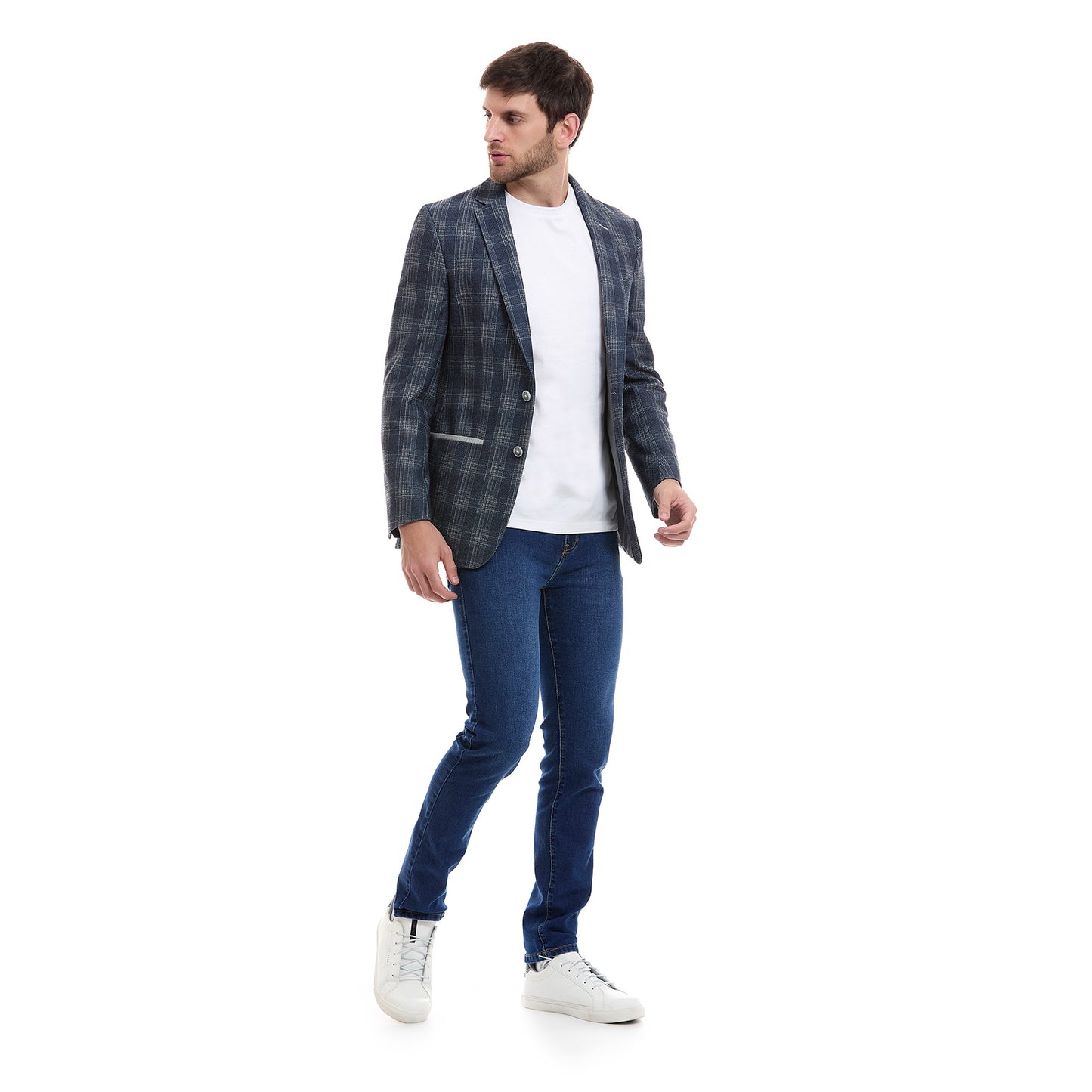 Saco Casual Desfoderado Slim Fit Vittorio Forti A Cuadros