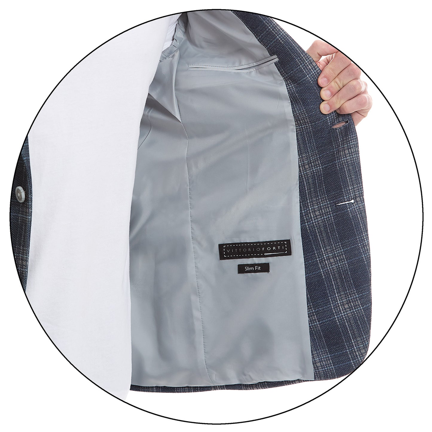 Saco Casual Desfoderado Slim Fit Vittorio Forti A Cuadros