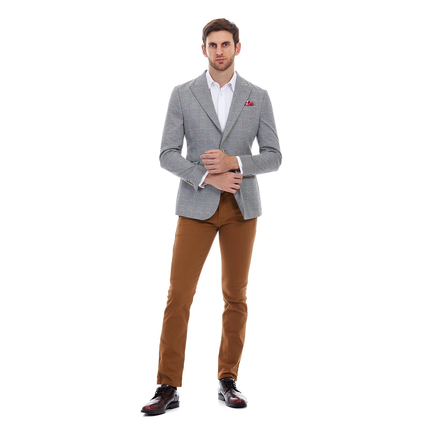 Saco casual en tejido a cuadros Slim Fit
