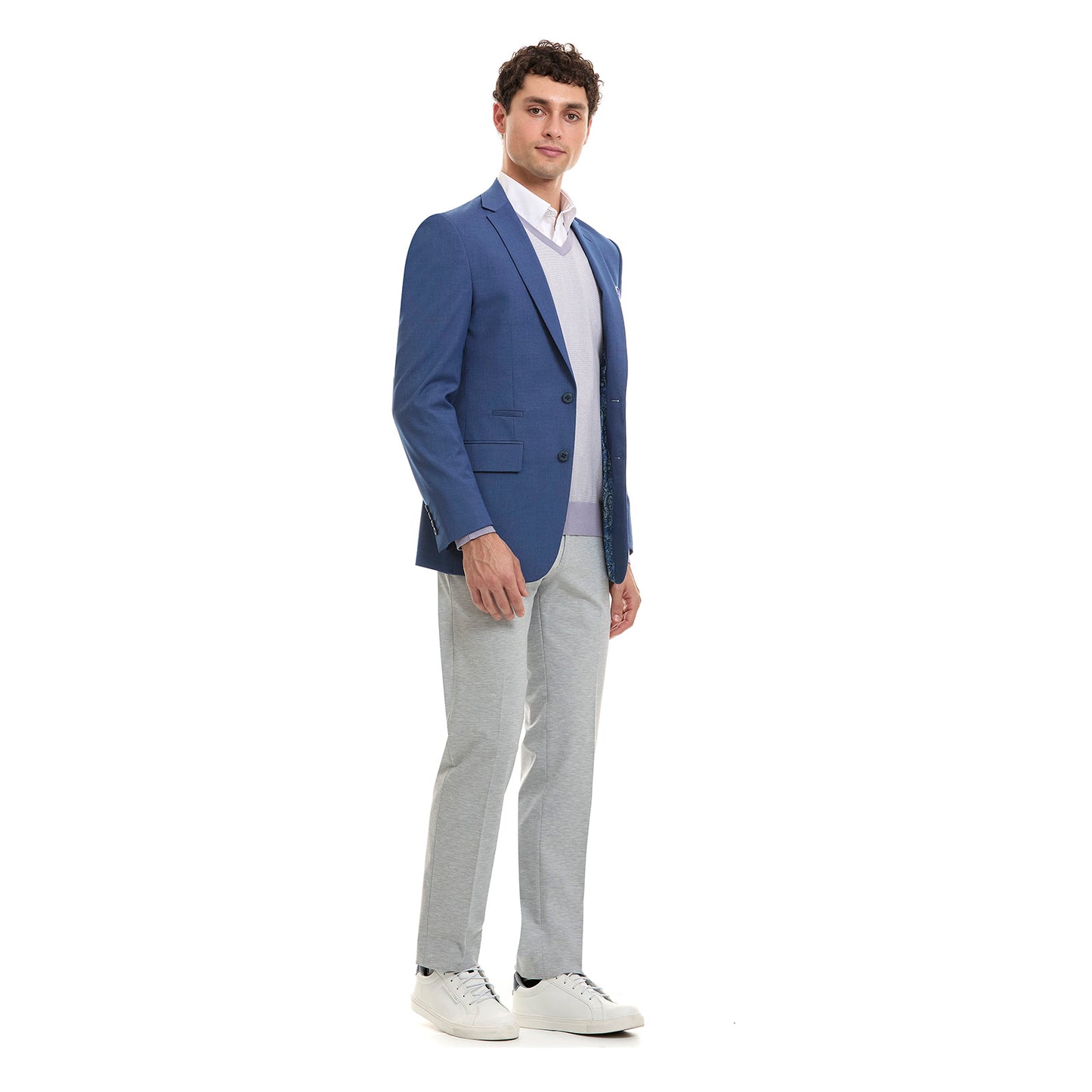 Saco Business Casual Desestructurado Fit Slim en tejido liso