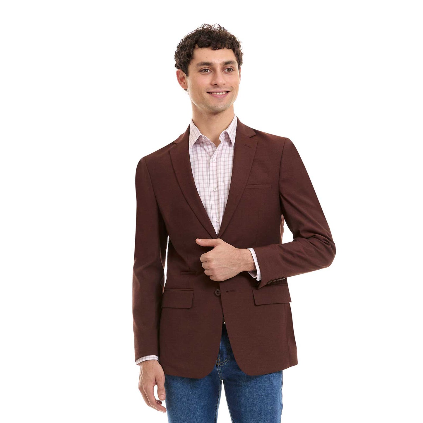 Saco Business Casual Desestructurado Fit Slim en tejido liso