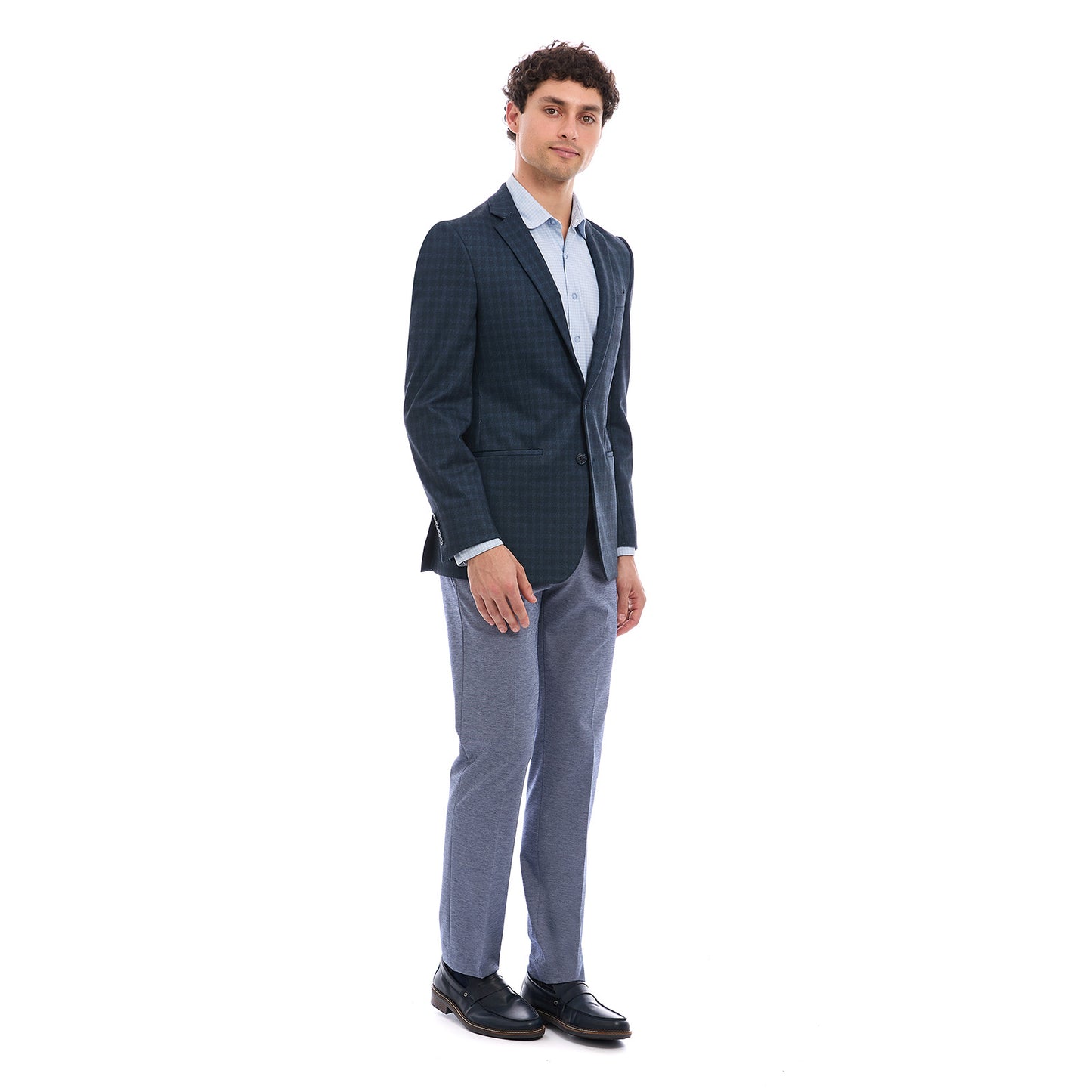 Saco Business Casual Para Caballero Slim Fit A Cuadros