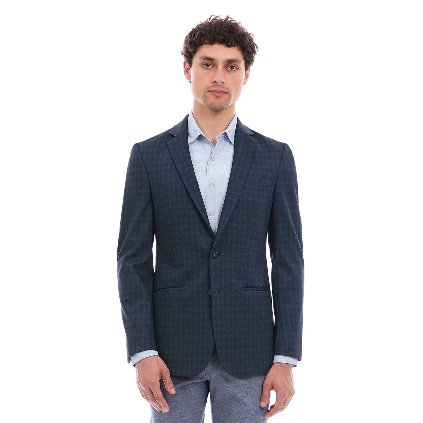 Saco Business Casual Para Caballero Slim Fit A Cuadros