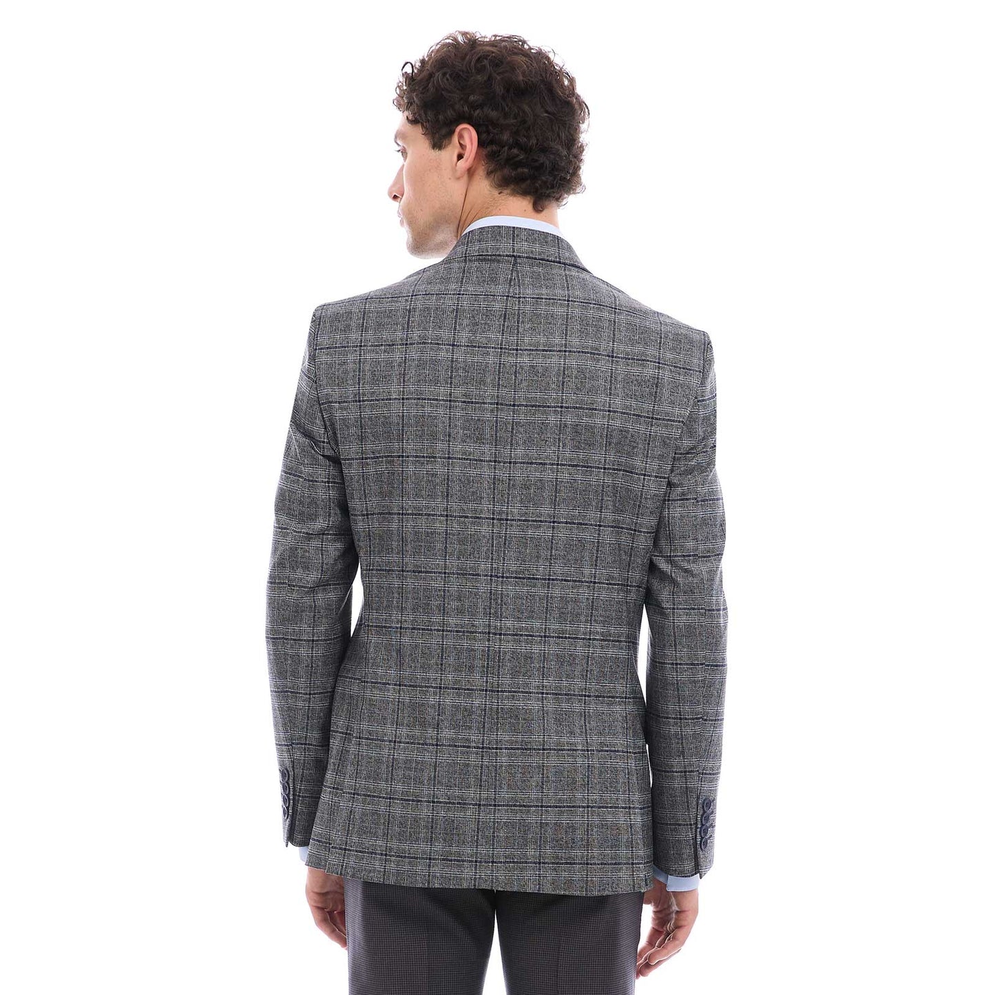 Saco Business Casual Fit Slim en Tejido A Cuadros