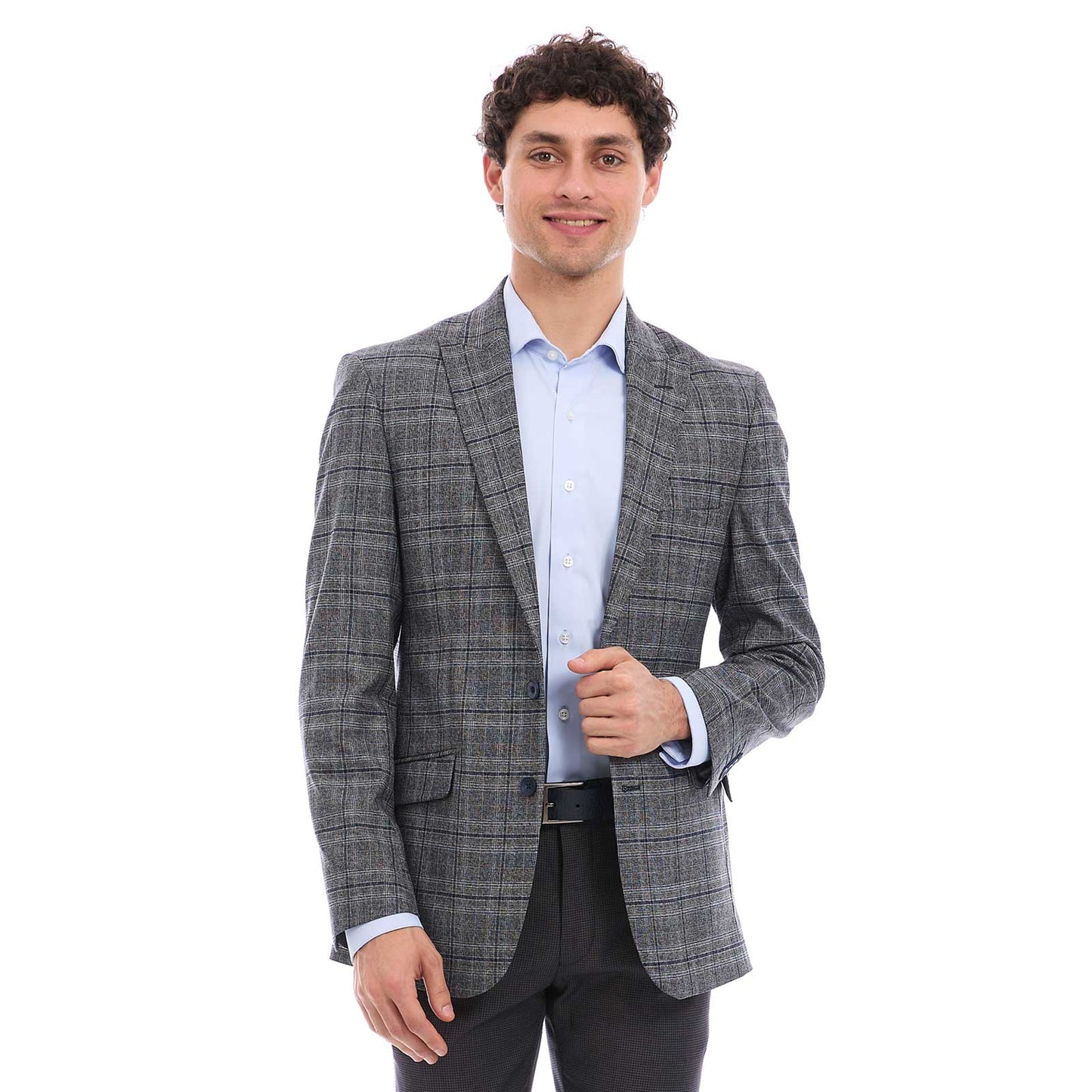 Saco Business Casual Fit Slim en Tejido A Cuadros