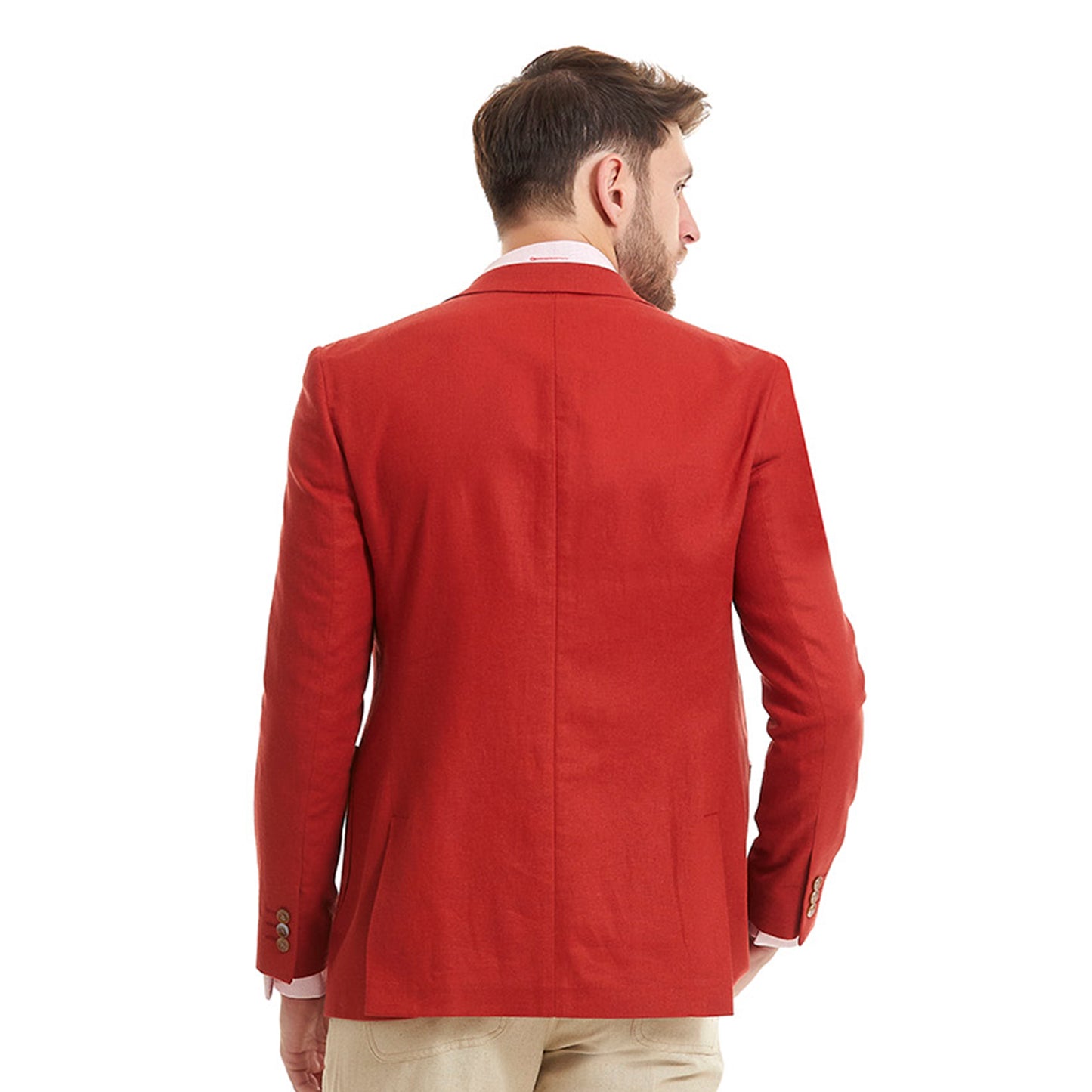 Saco de Lino Business Casual Slim Fit en Tejido Liso