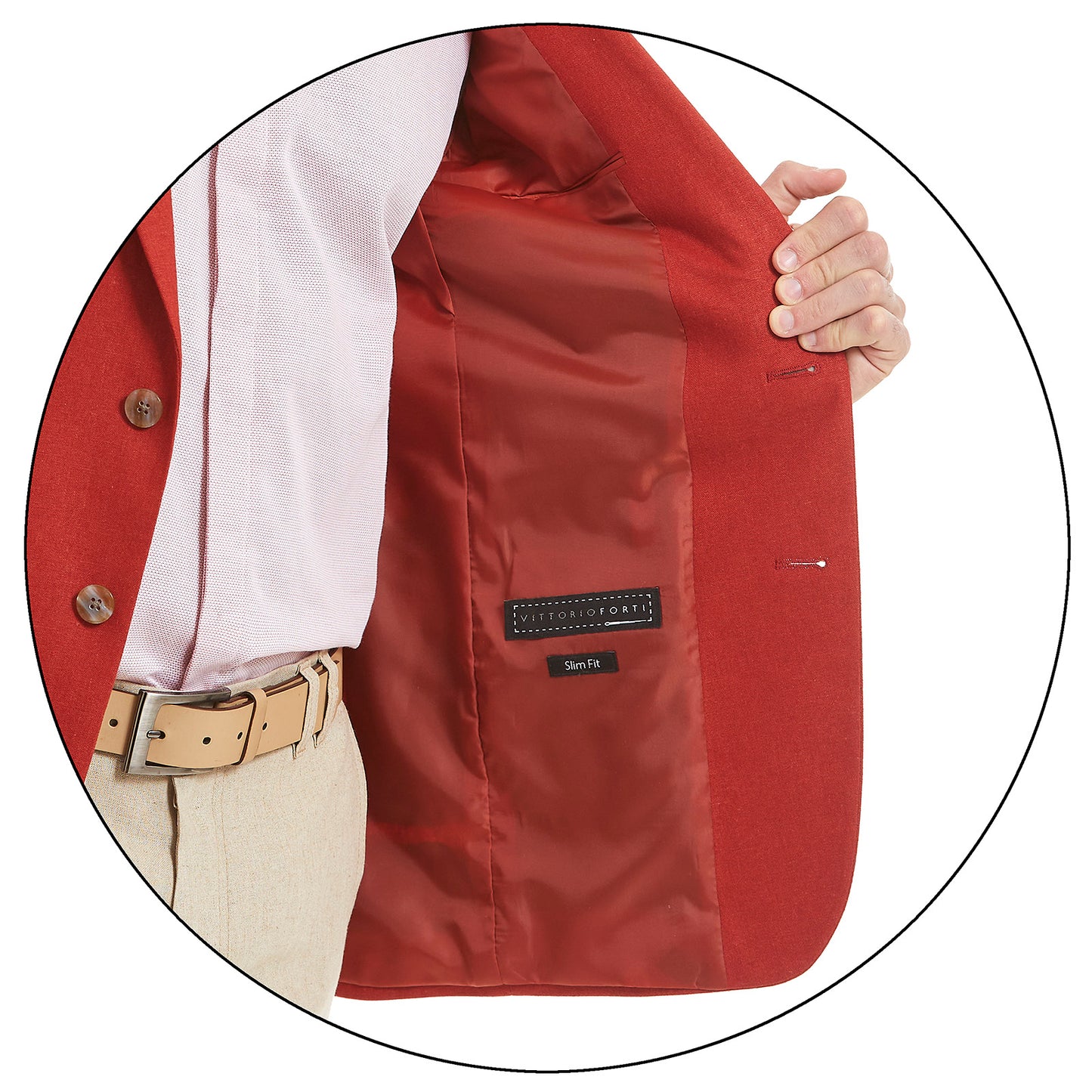 Saco de Lino Business Casual Slim Fit en Tejido Liso