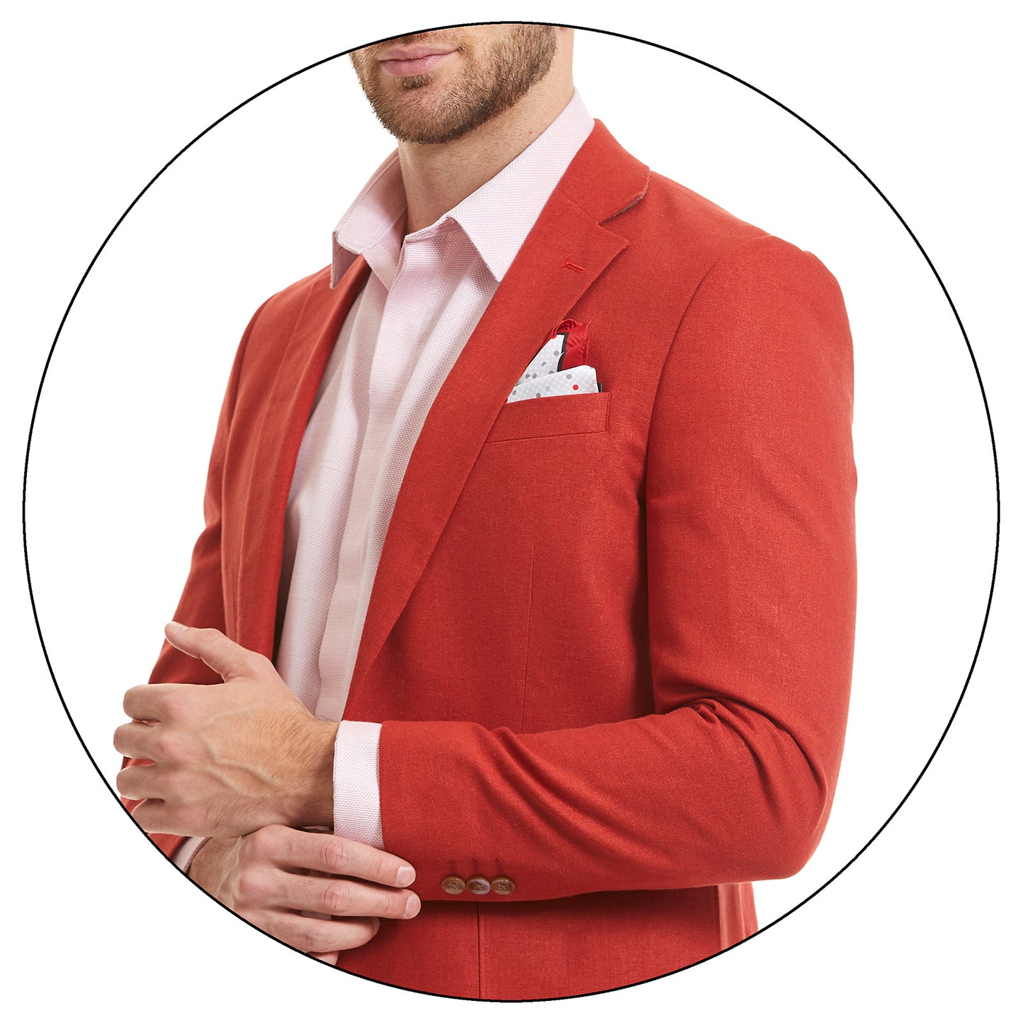 Saco de Lino Business Casual Slim Fit en Tejido Liso