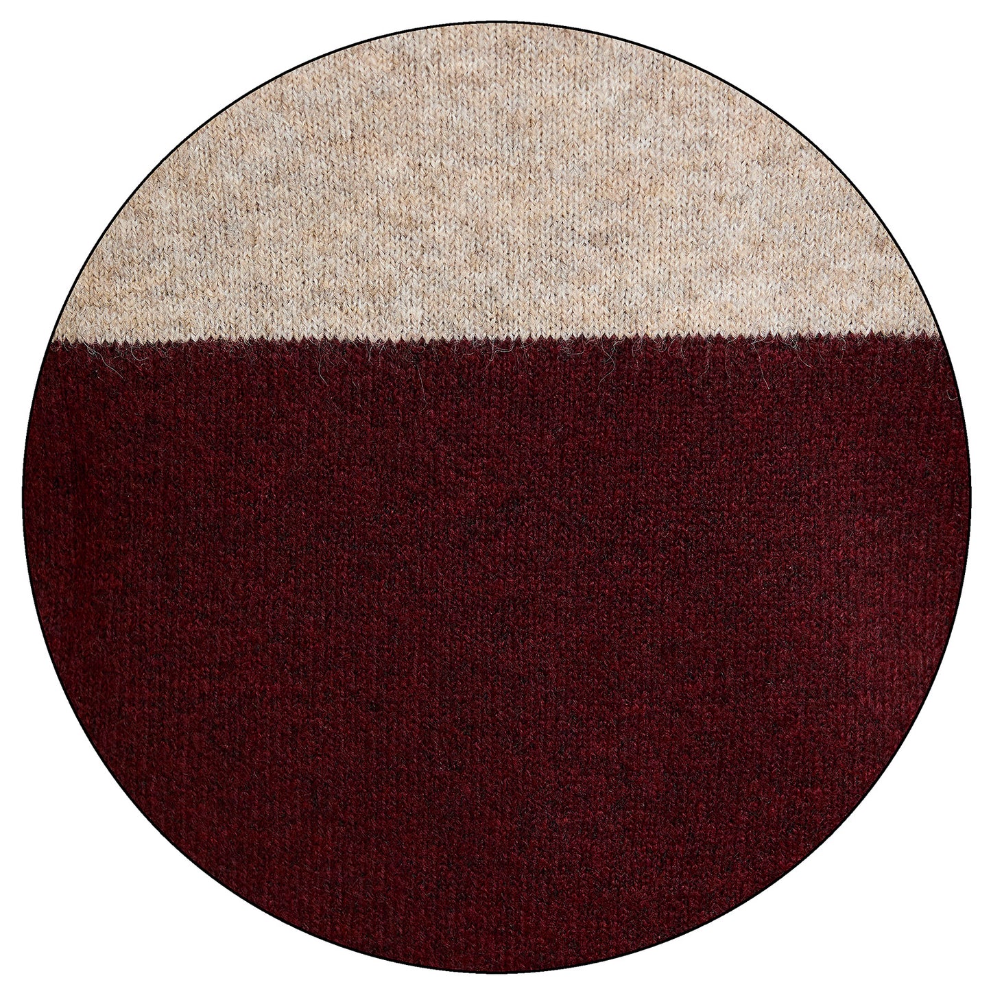 Sueter de tejido de punto liso cuello redondo manga larga