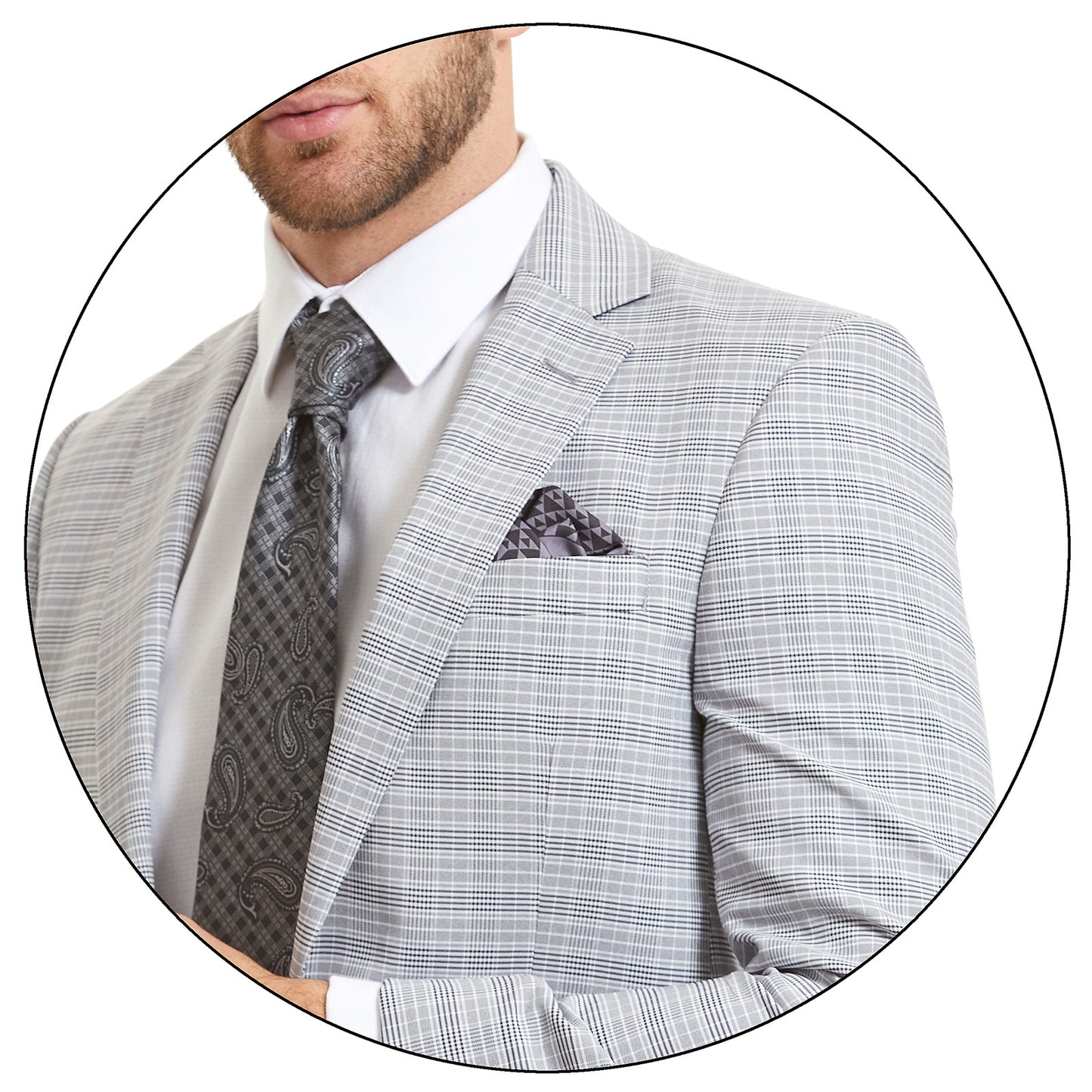 Traje recto dos botones en tejido a cuadros Fit Slim