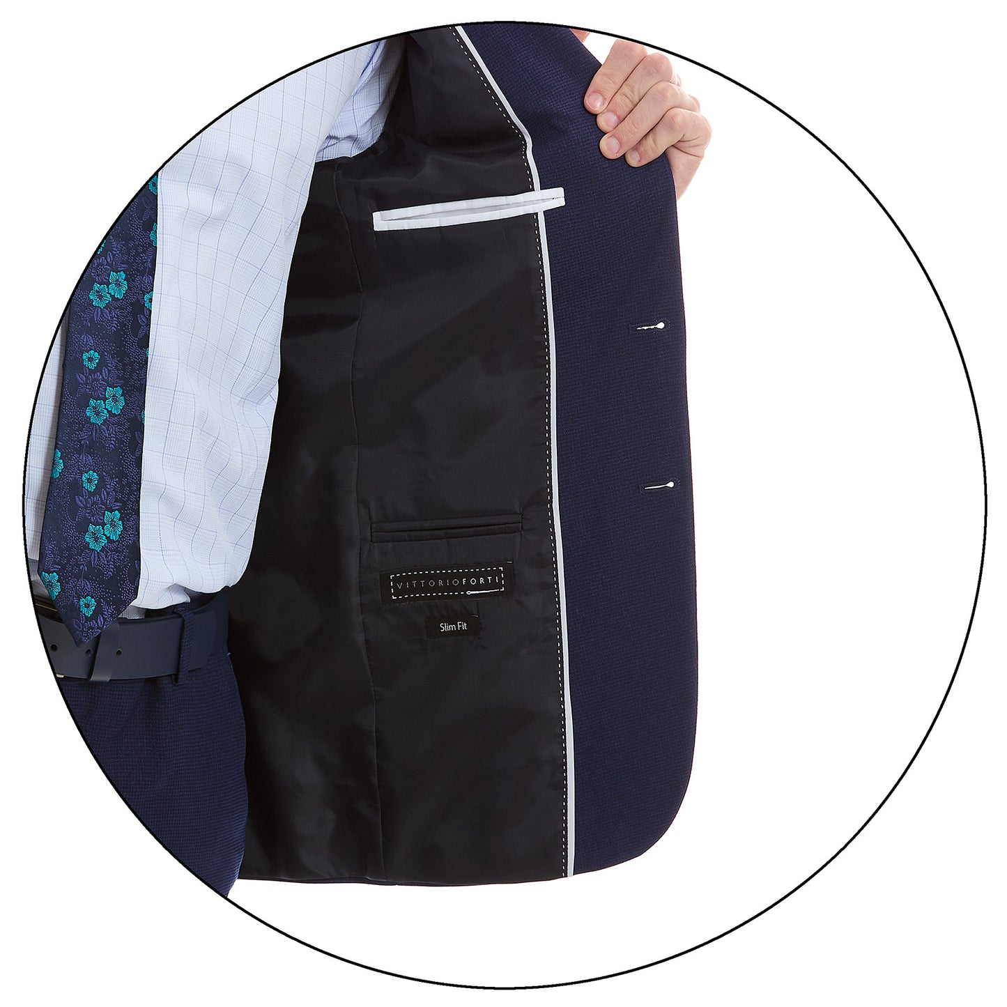 Traje Slim Fit Vittorio Forti Solapa Escuadra 2 Botones