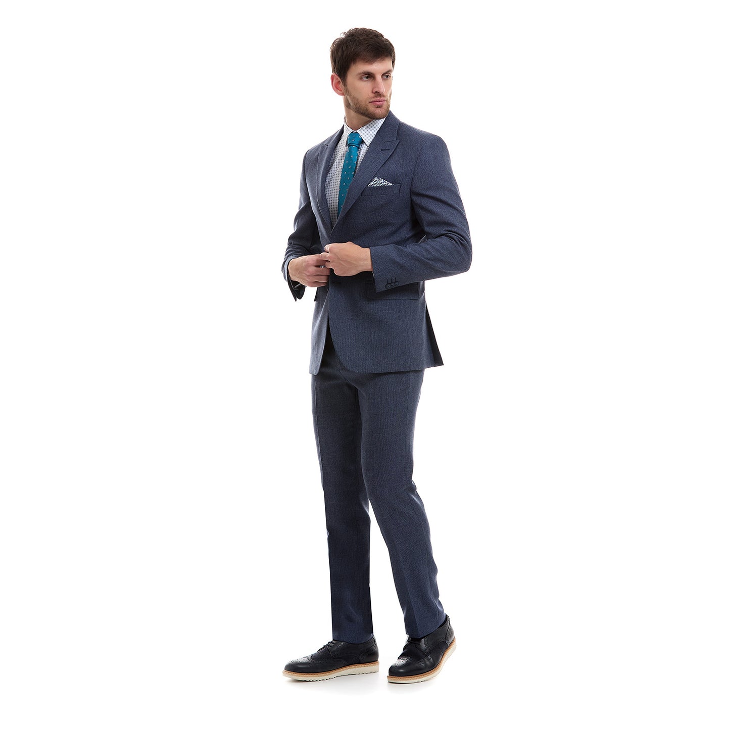 Traje Slim Fit Vittorio Forti Solapa de Pico 2 Botones