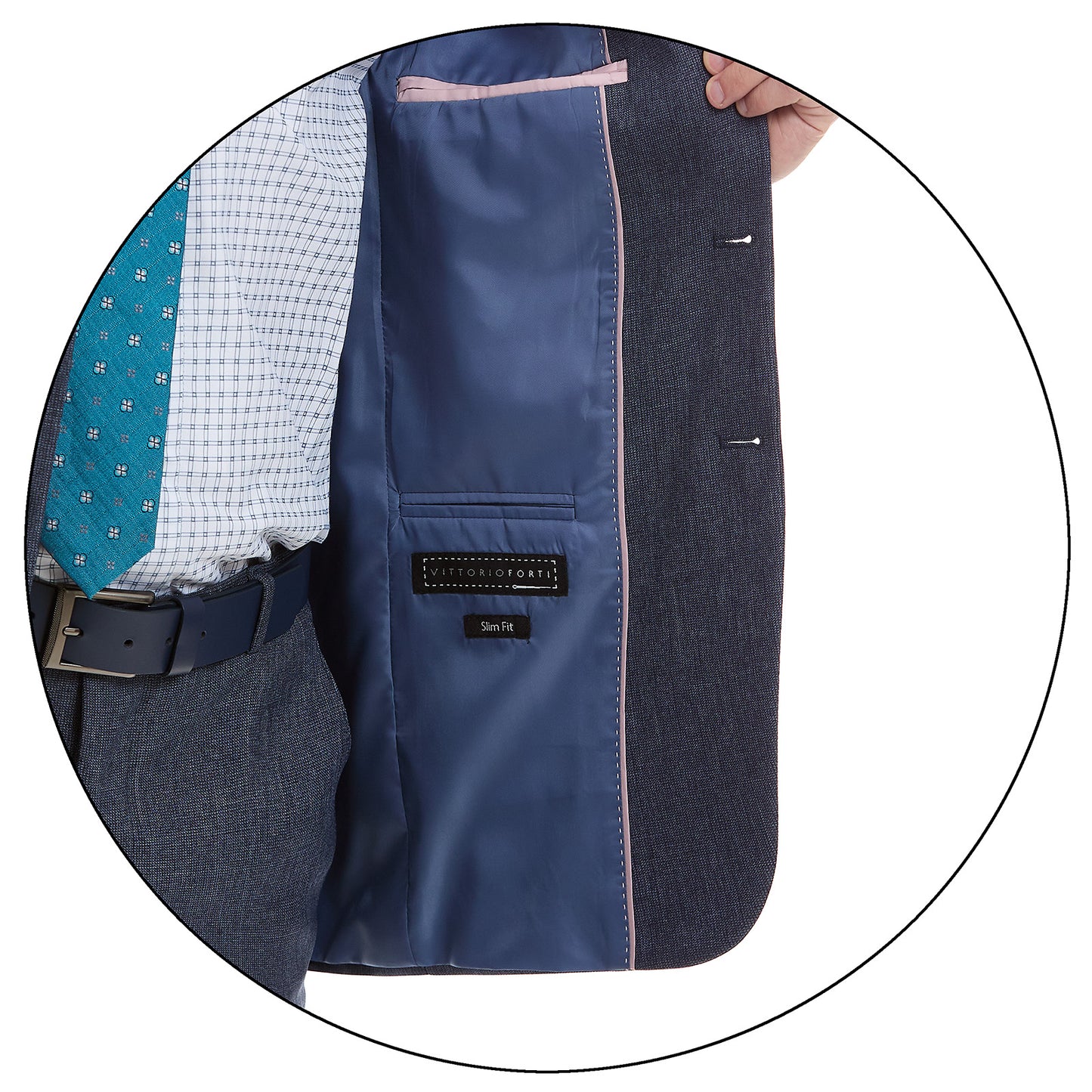 Traje Slim Fit Vittorio Forti Solapa de Pico 2 Botones