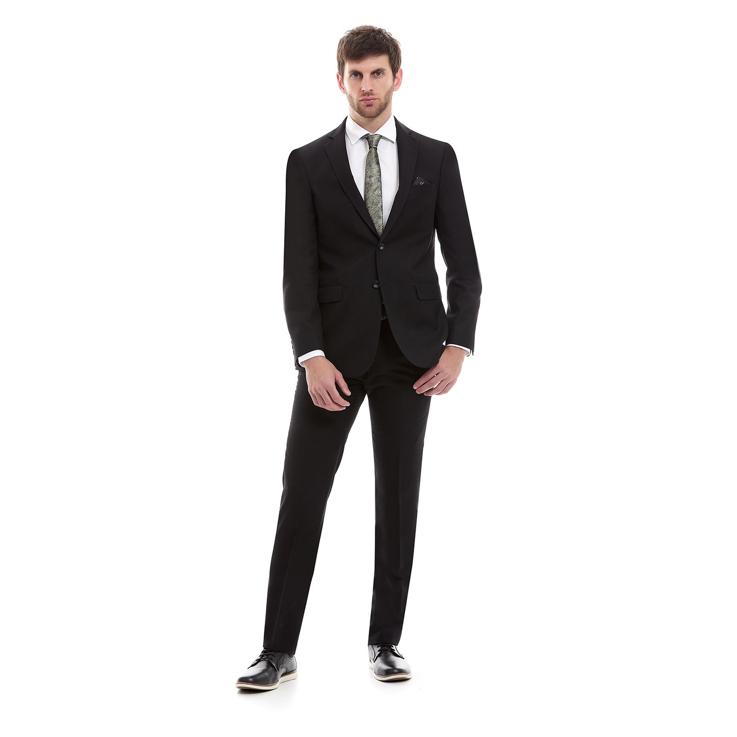 Traje Slim Fit Vittorio Forti Negro Solapa Escuadra