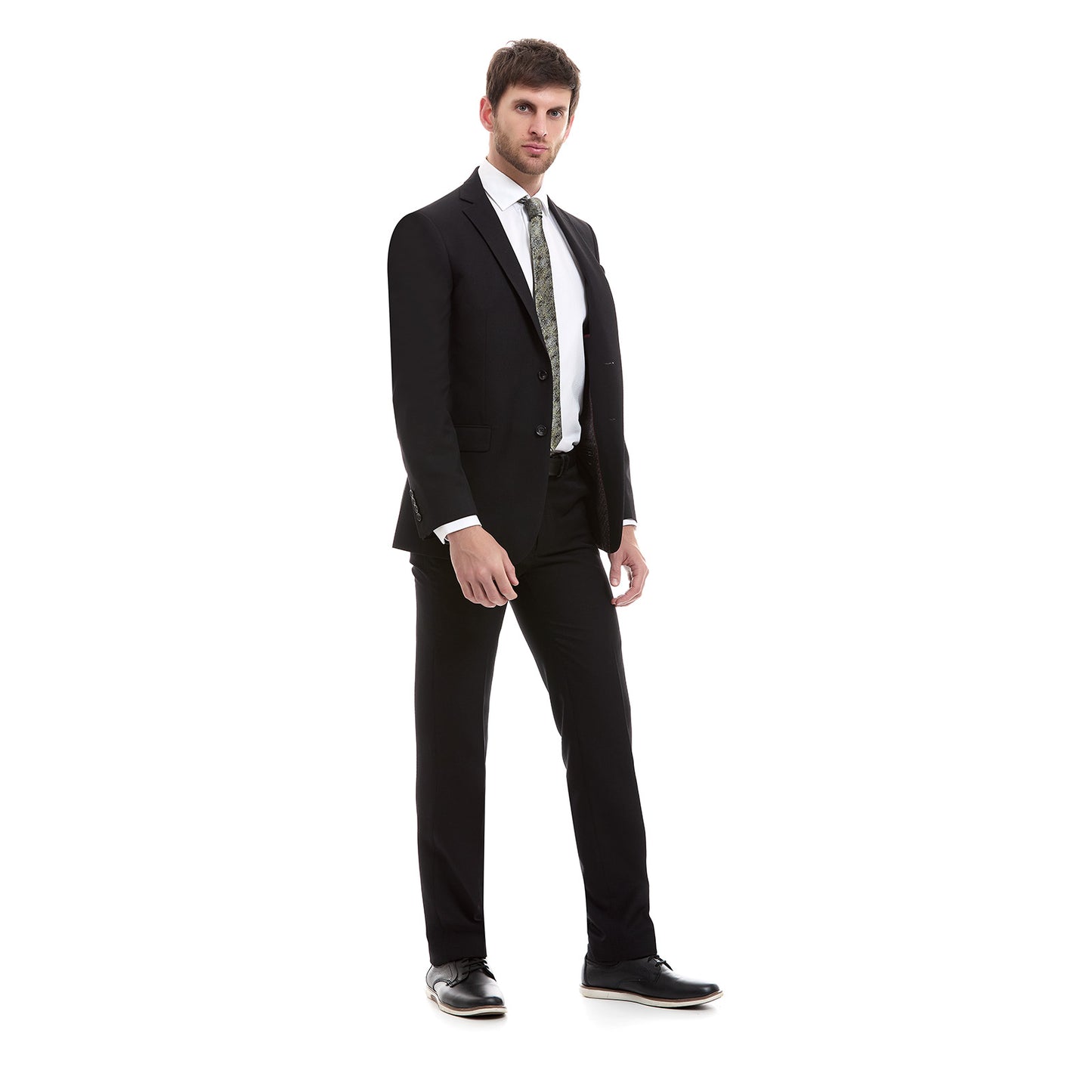 Traje Slim Fit Vittorio Forti Negro Solapa Escuadra