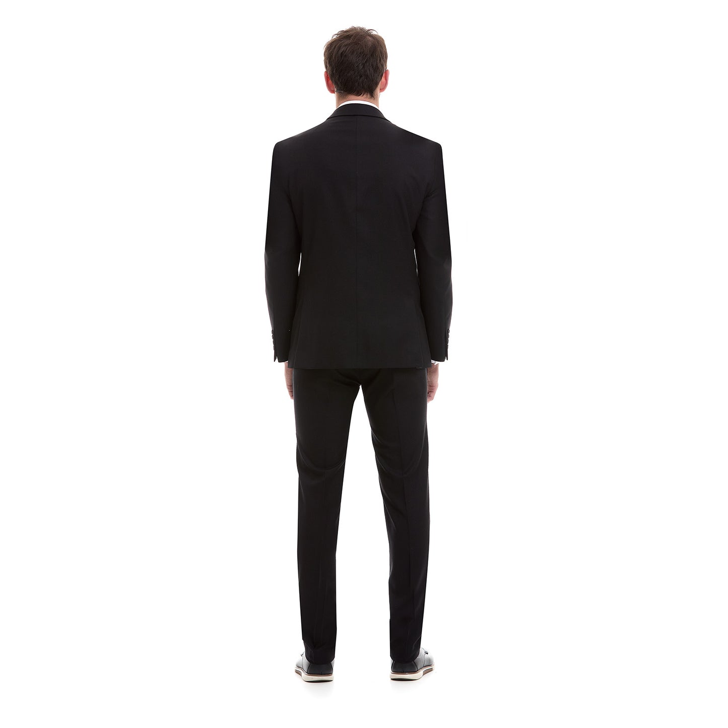 Traje Slim Fit Vittorio Forti Negro Solapa Escuadra
