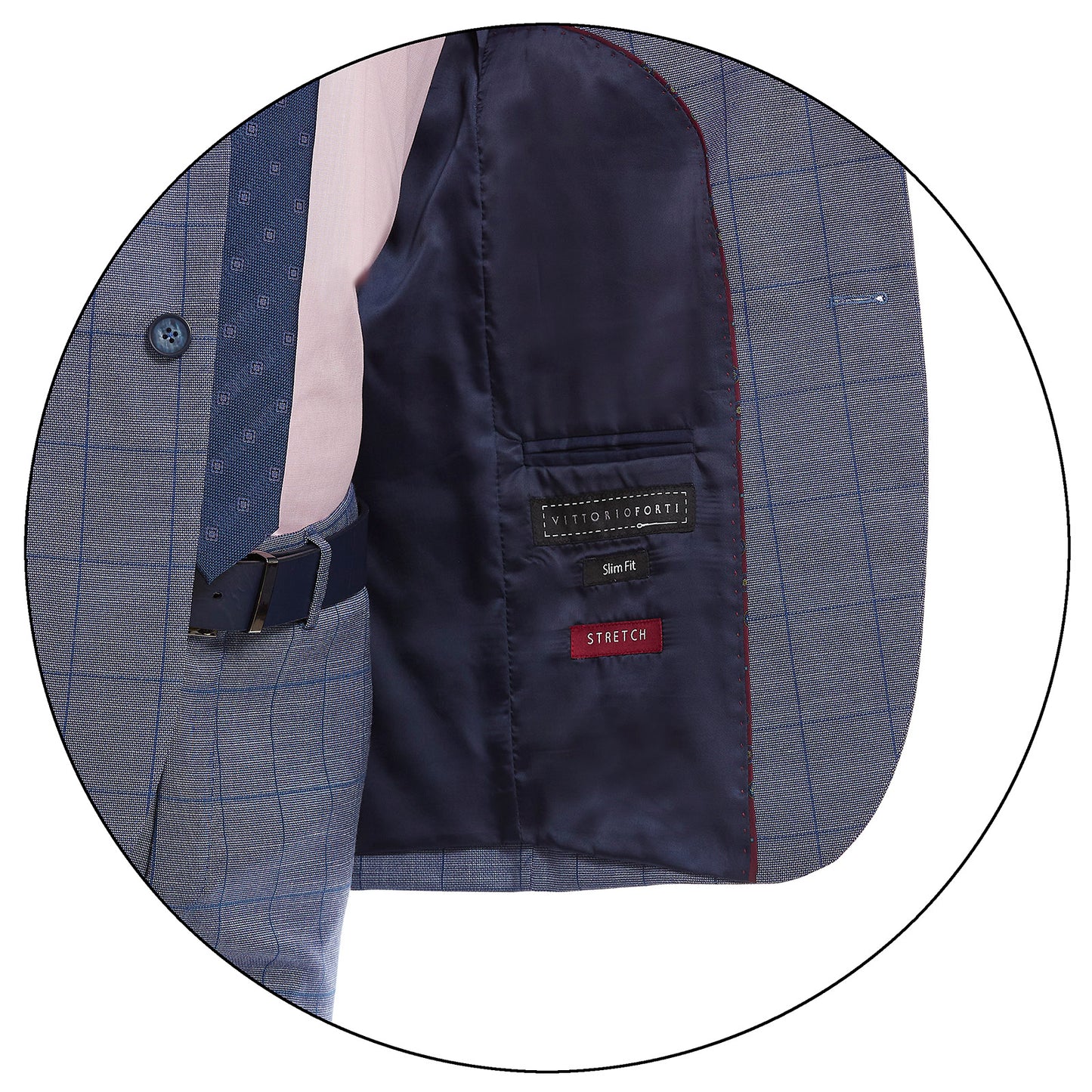 Traje Para Hombre Slim Fit A Cuadros Solapa Escuadra