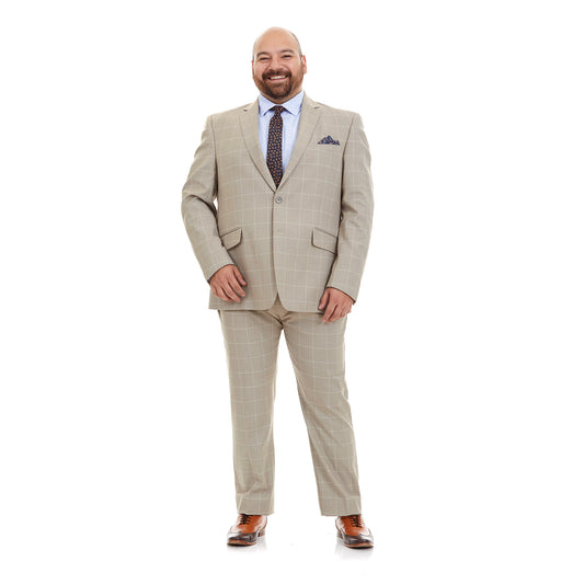Traje Para Hombre Tallas Extra Recto en Tejido a Cuadros