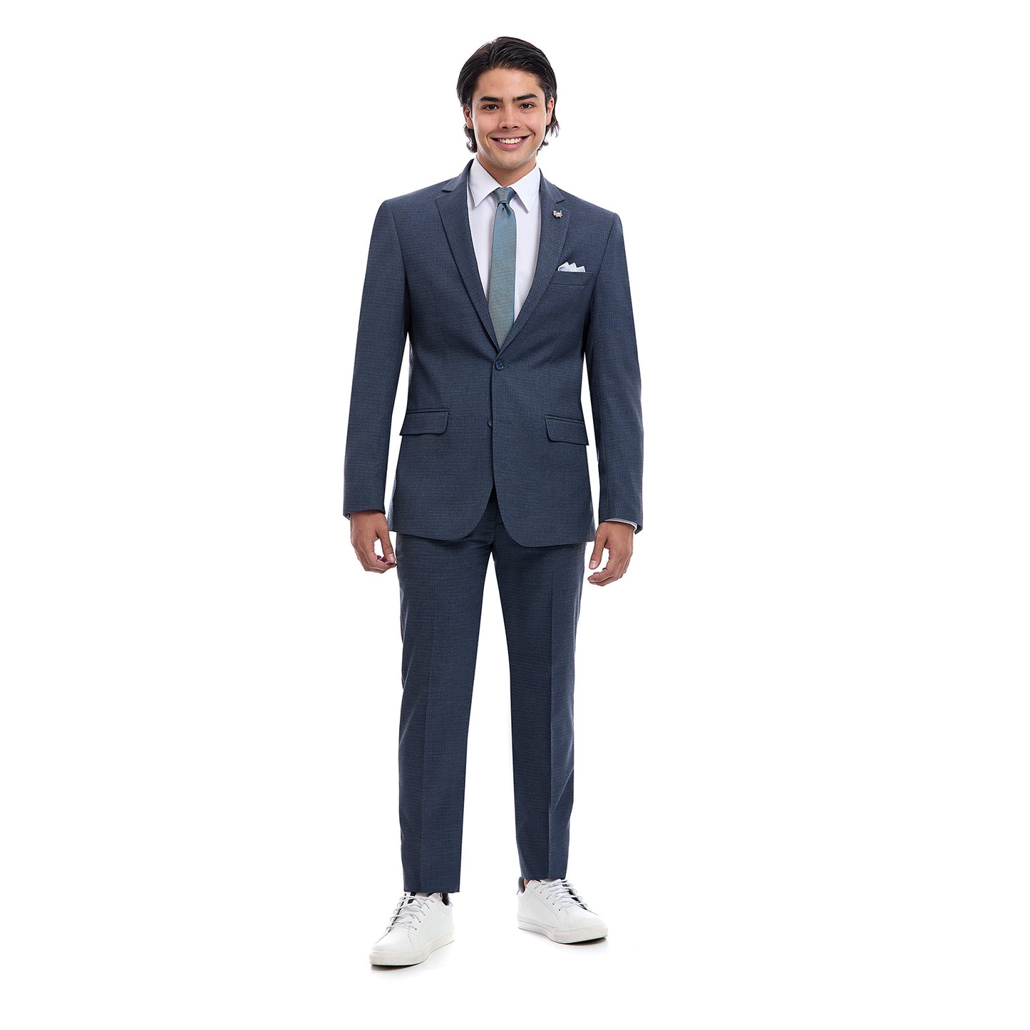 Traje para caballero Fit Slim Tejido a Cuadros Azul