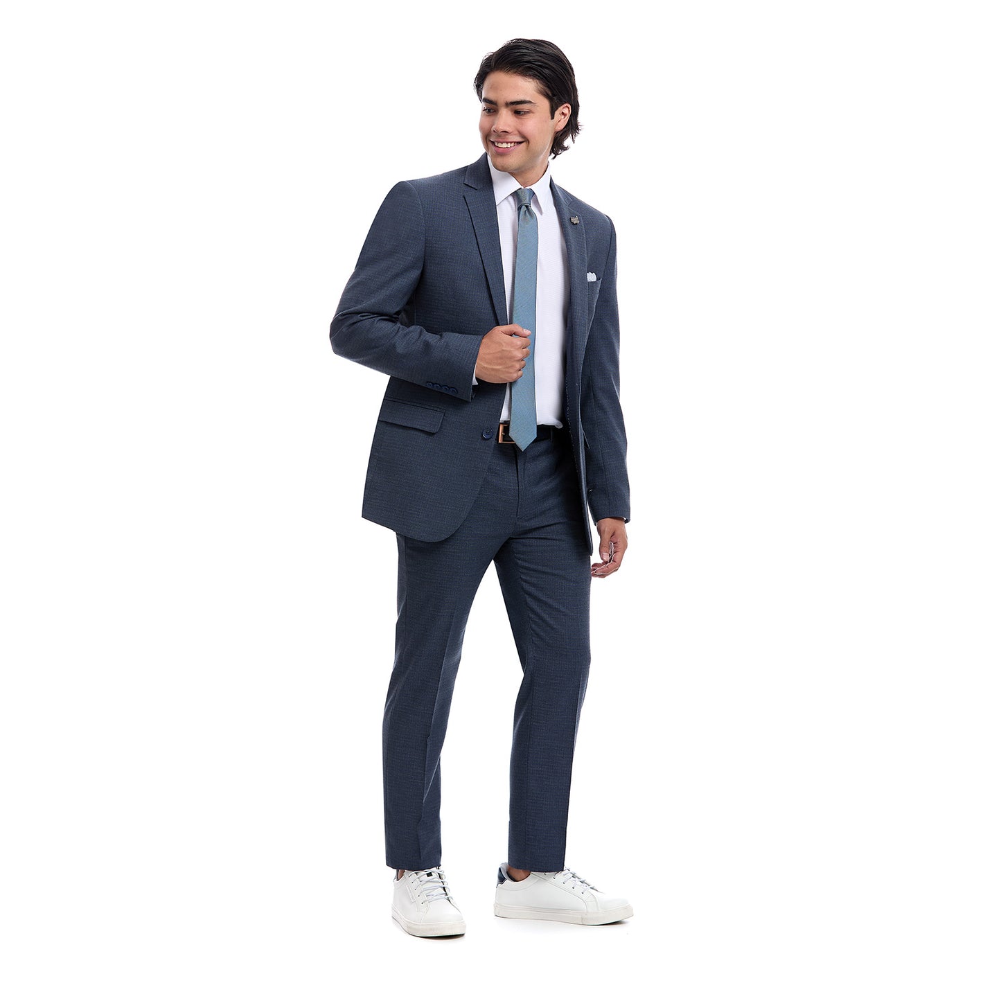 Traje para caballero Fit Slim Tejido a Cuadros Azul