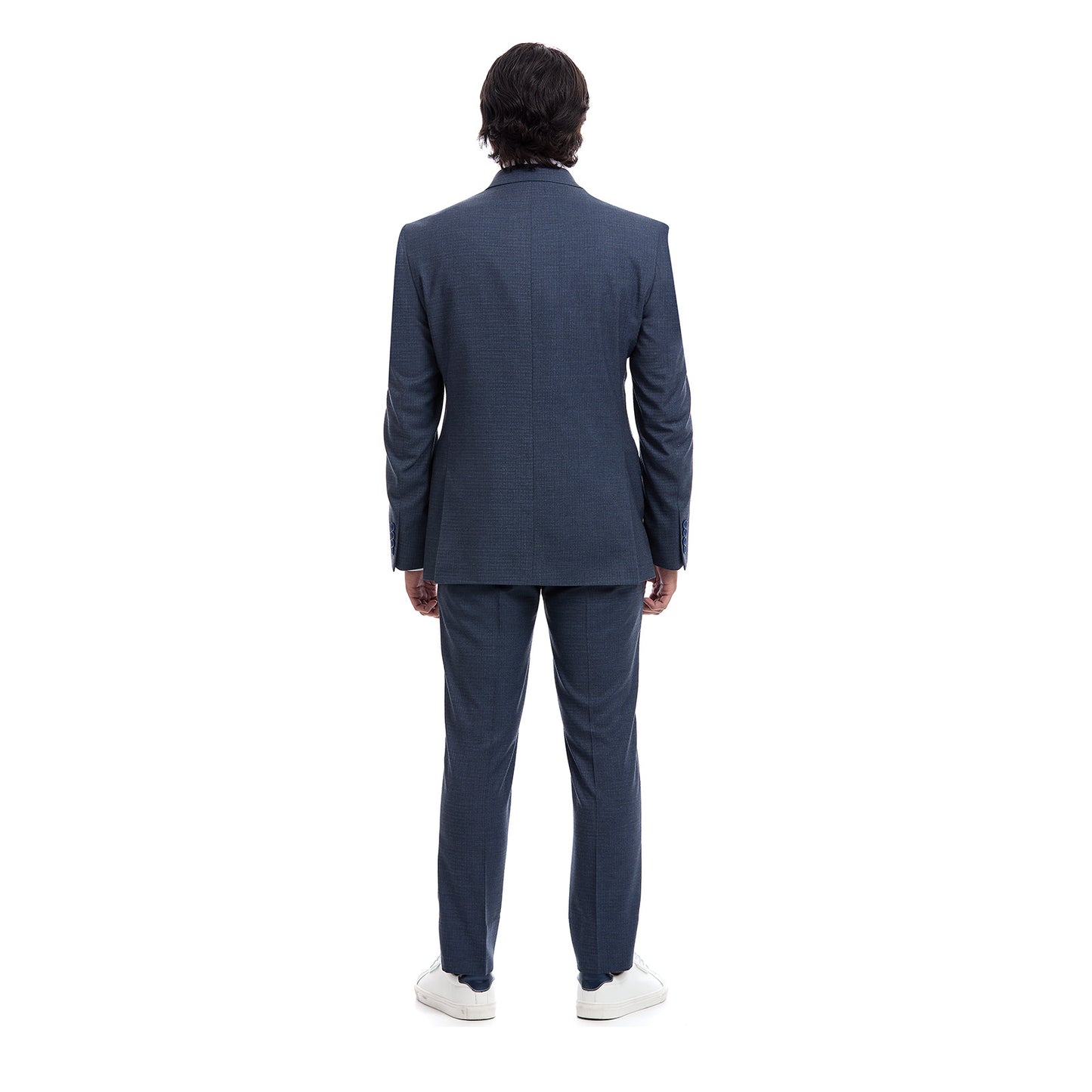 Traje para caballero Fit Slim Tejido a Cuadros Azul