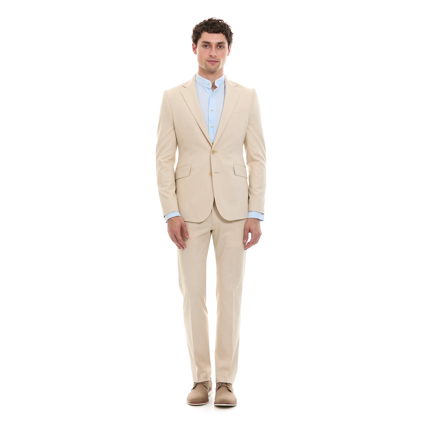 Traje para caballero Recto Dos Botones Tejido Liso Slim Fit