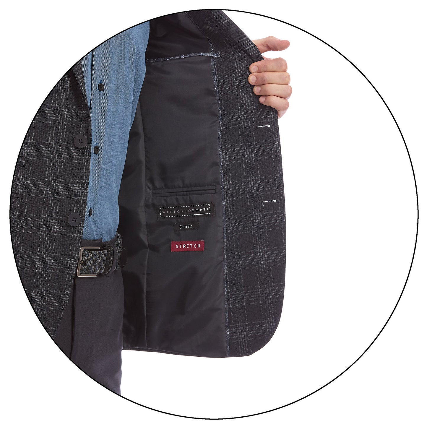 Saco Casual Para Caballero Slim Fit En Tejido A Cuadros