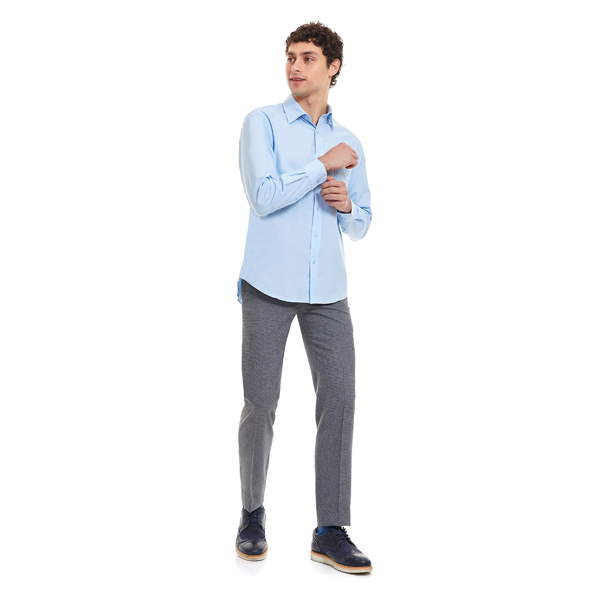 Pantalon para caballero formal color gris Slimfit