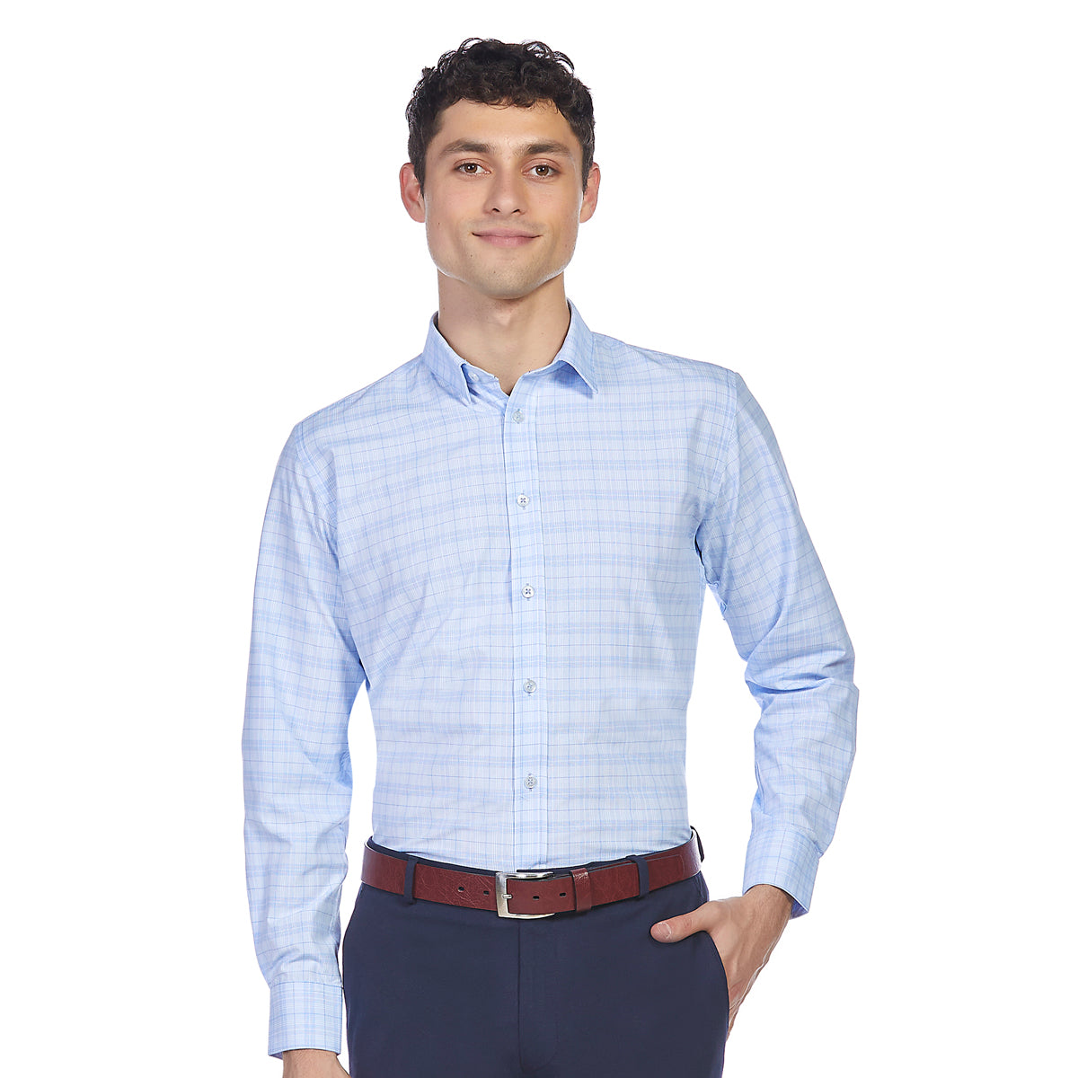 Camisa Azul Formal para hombre slim fit