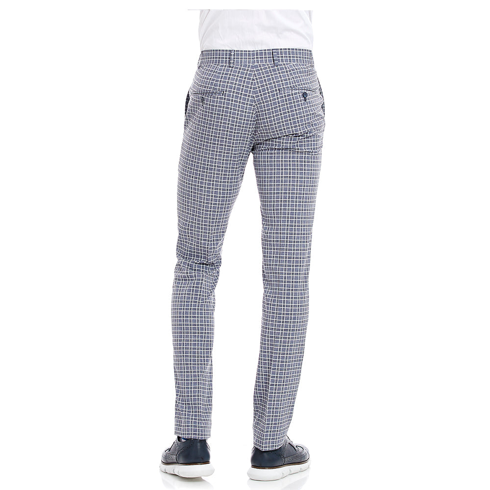 Pantalón De Vestir Para Hombre Formal Azul Slim-Fit