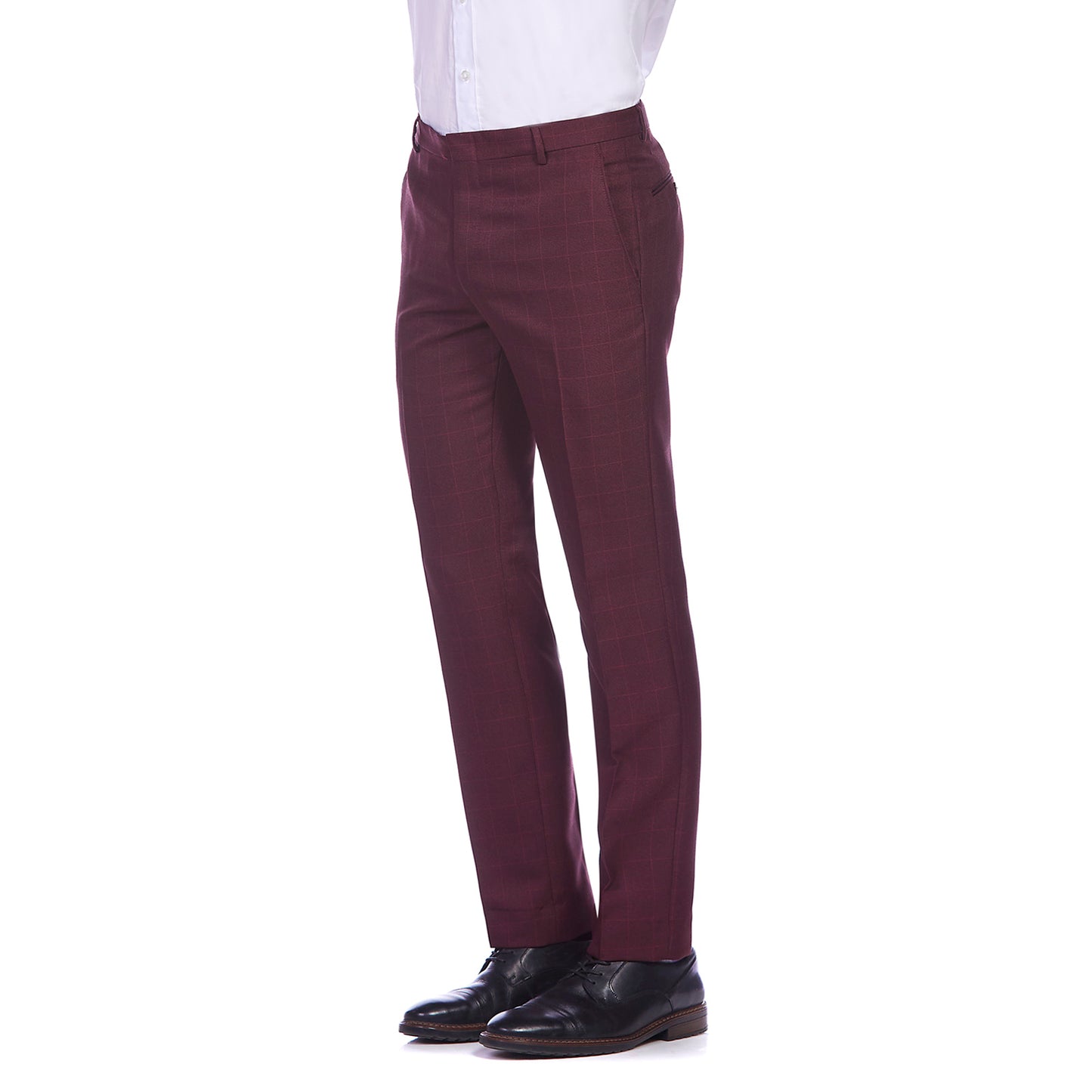 Pantalon formal para hombre color vino