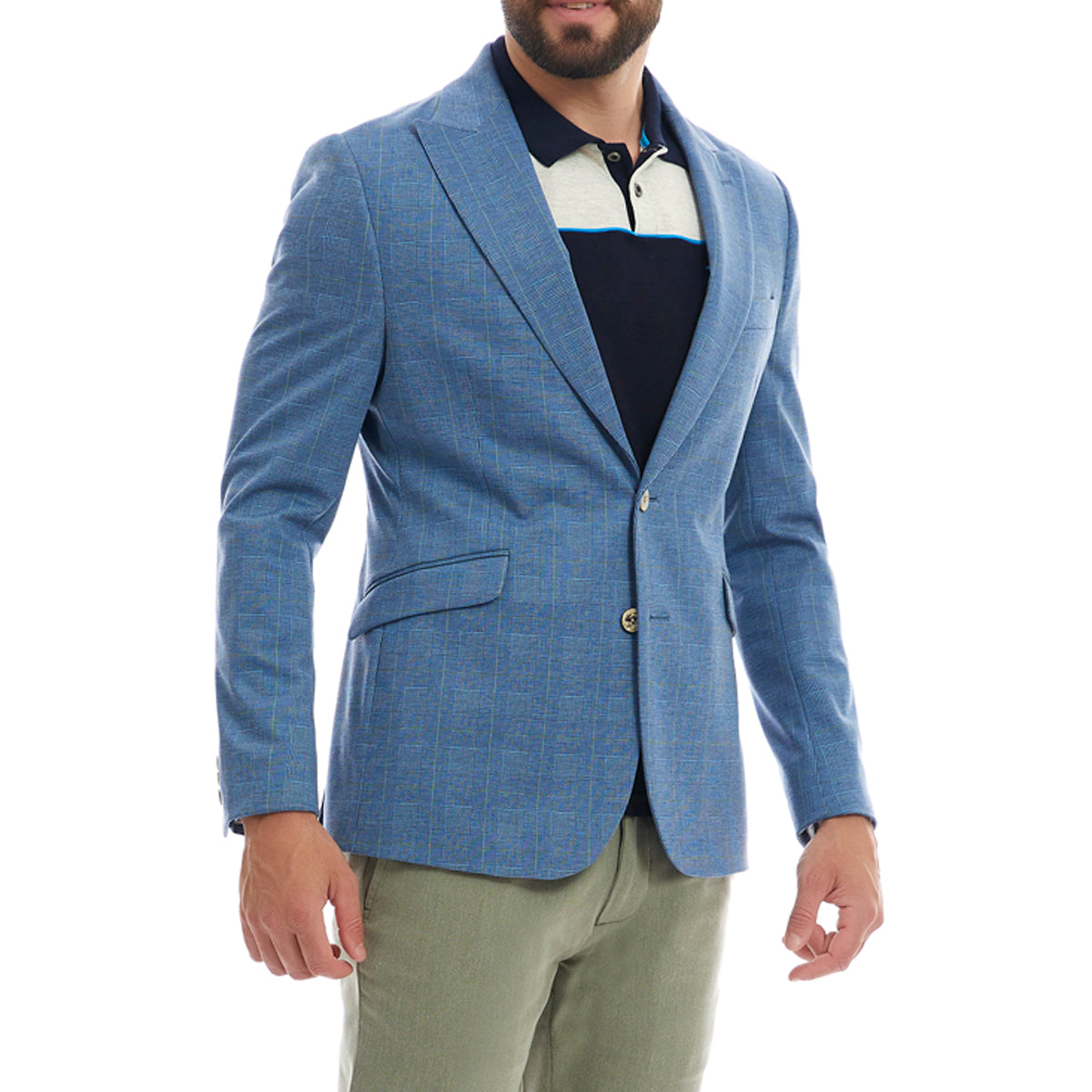 Saco casual en tejido a cuadros Slim Fit