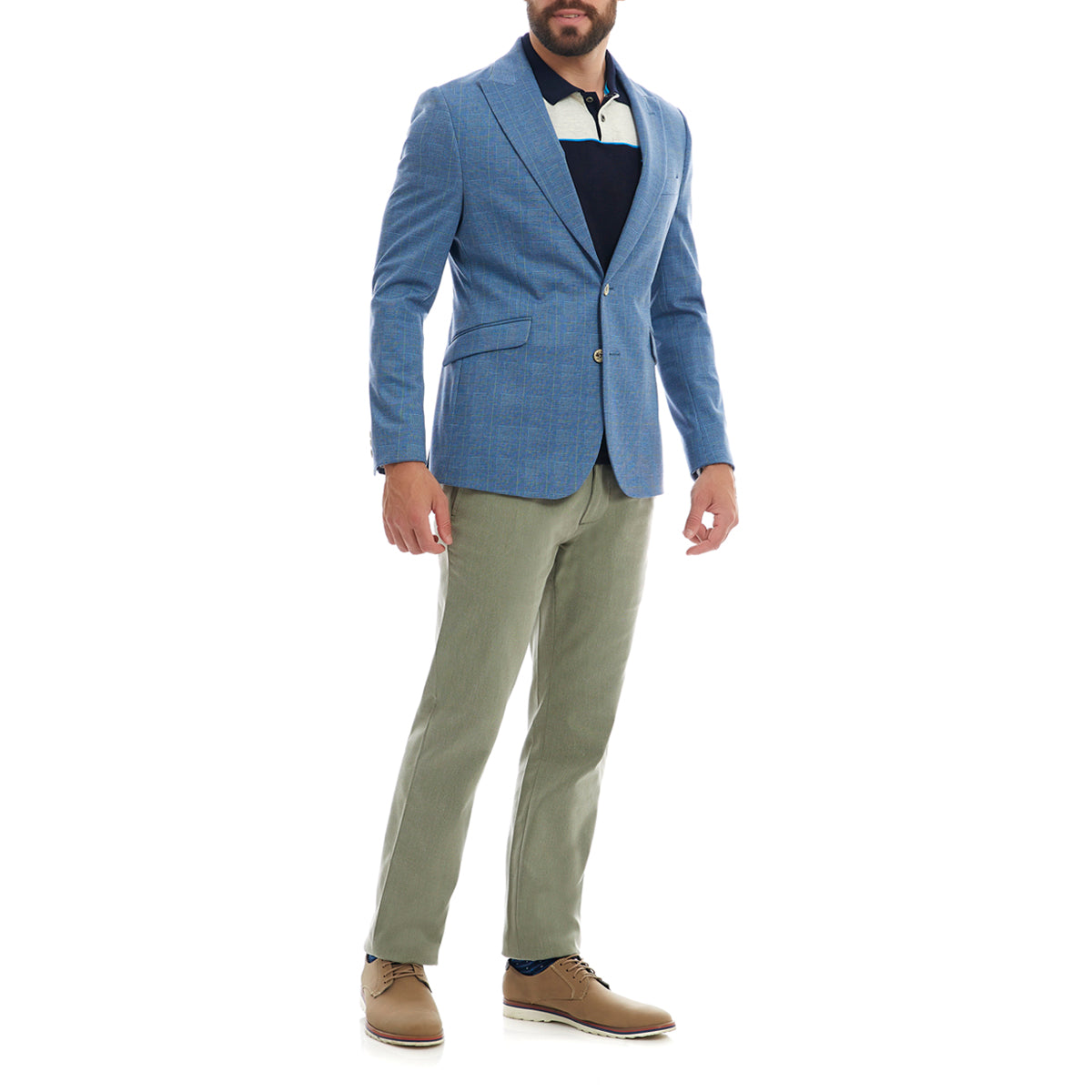 Saco casual en tejido a cuadros Slim Fit