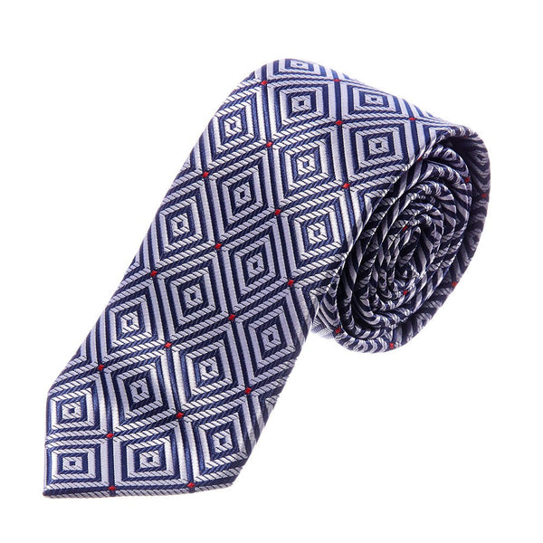 Corbata Azul, Regular con Diseño de Rombos