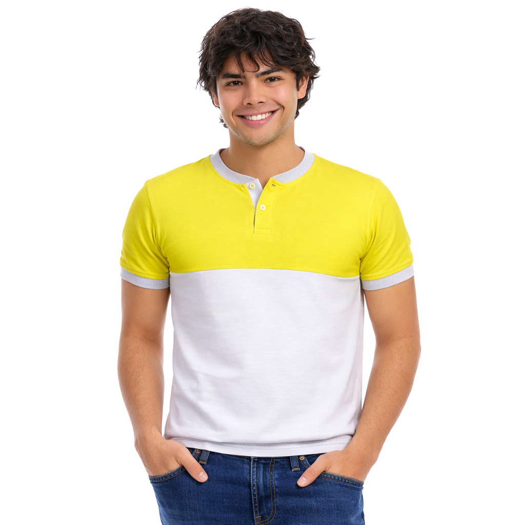 Playera Henley Casual Slim Fit