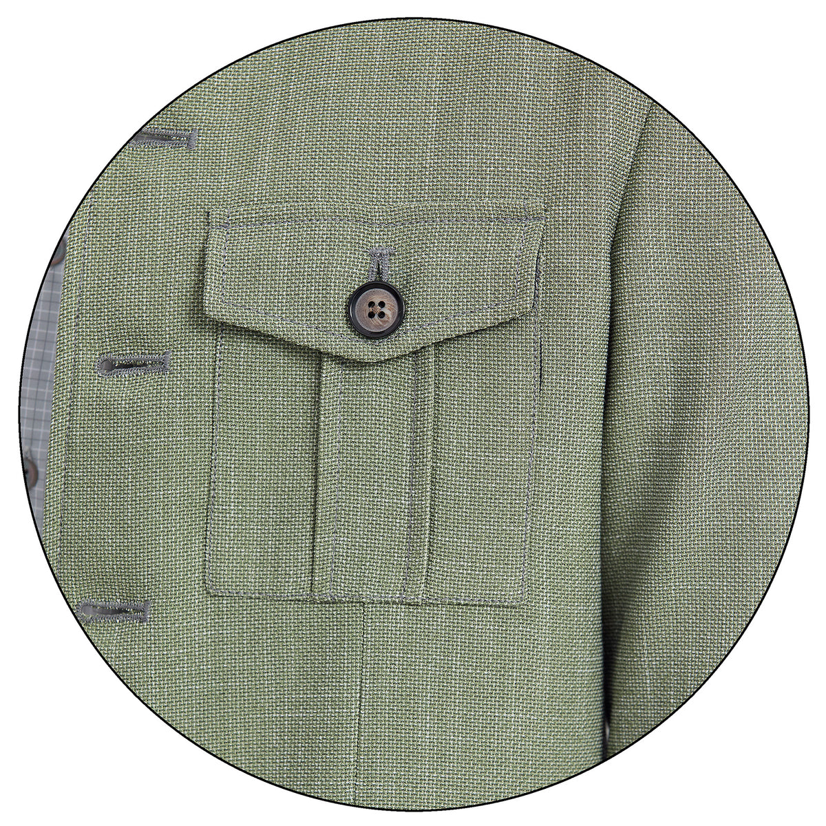 Detalle de Bolsillo Saco Casual para Caballero Slim Fit Cuello Mao