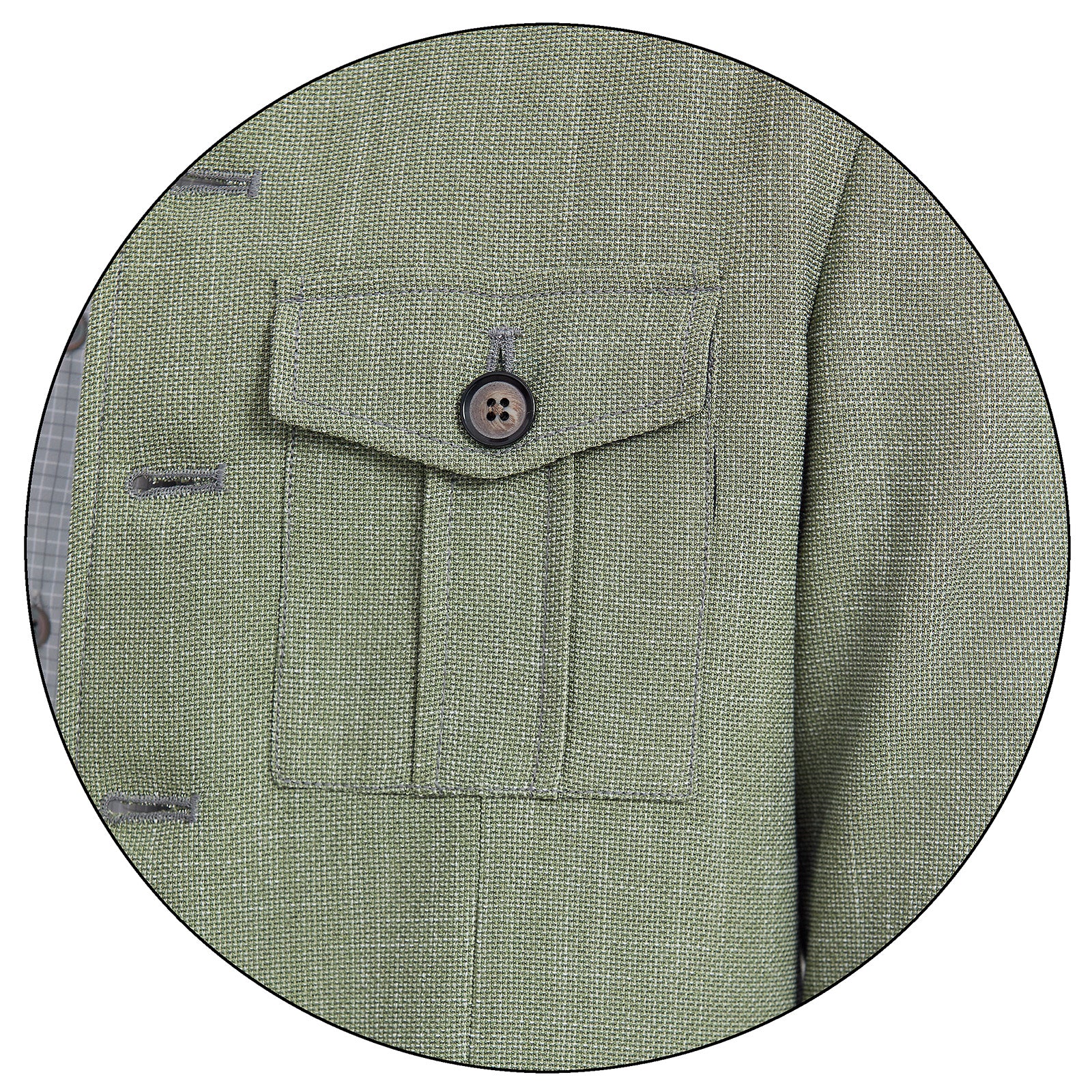 Detalle de Bolsillo Saco Casual para Caballero Slim Fit Cuello Mao