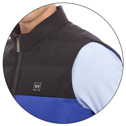 Chaleco Acolchado Para Caballero Bicolor Con Cierre Frontal