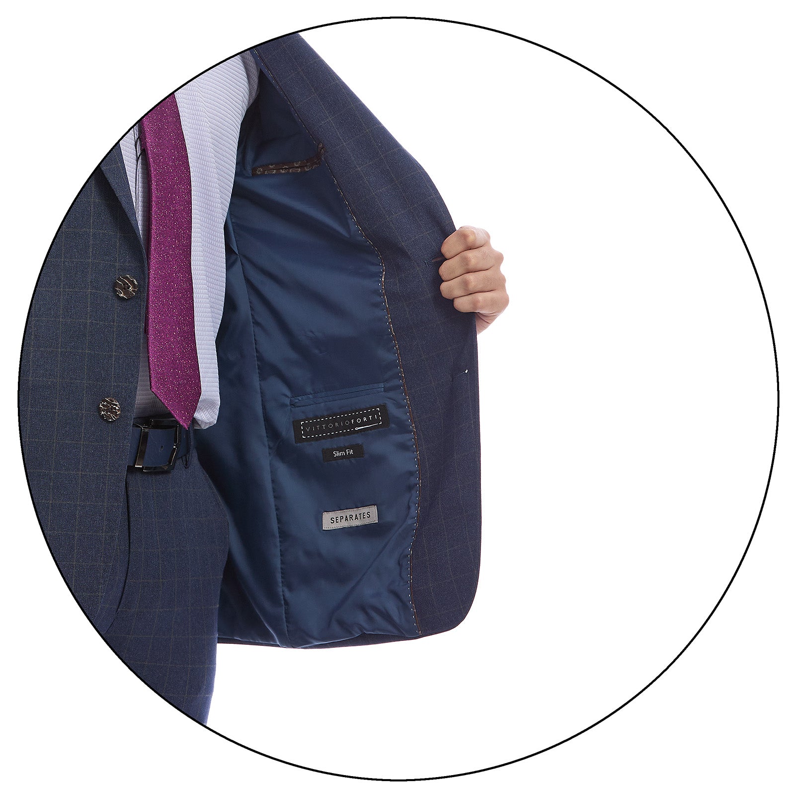 Detalle de Forro de Saco Formal para Hombre A Cuadros 