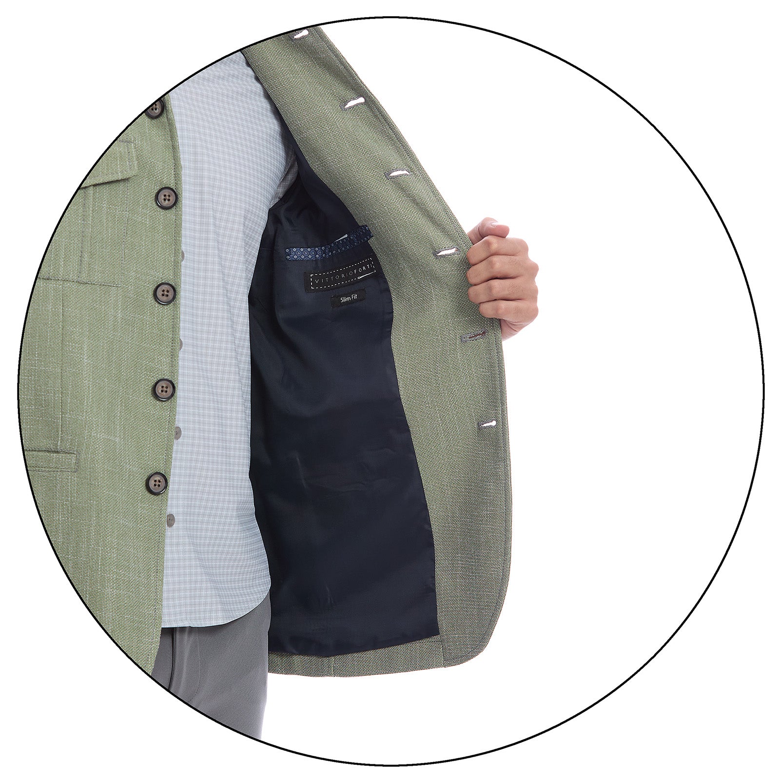 Detalle de Forrto Saco Casual para Caballero Slim Fit Cuello Mao