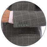 Traje Slim para Caballero con Tejido a Cuadros detalle de puno