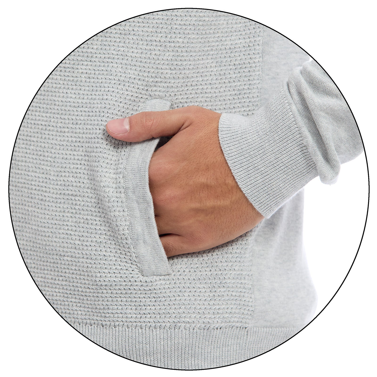 Sueter para Hombre con Cierre Frontal Moda Casual Manga Larga y Cuello Alto