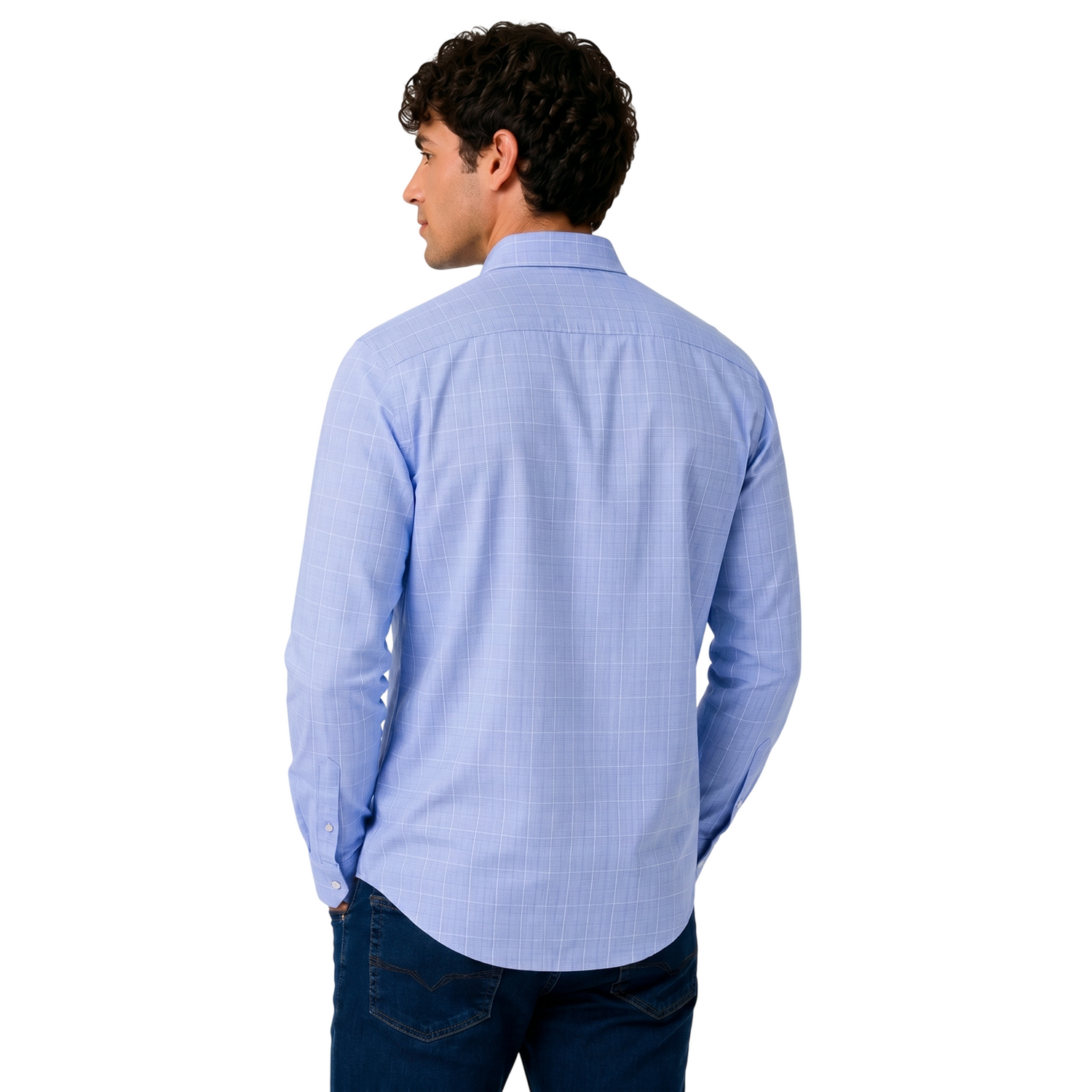 Camisa Regular Fit Estampado Gales para Caballero