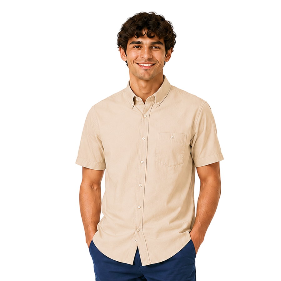 Camisa Casual Regular Fit para Hombre Lisa Button Down