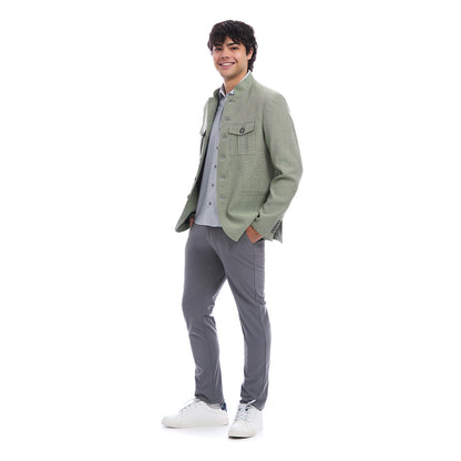 Saco Casual para Caballero Slim Fit Cuello Mao Vista Total Look